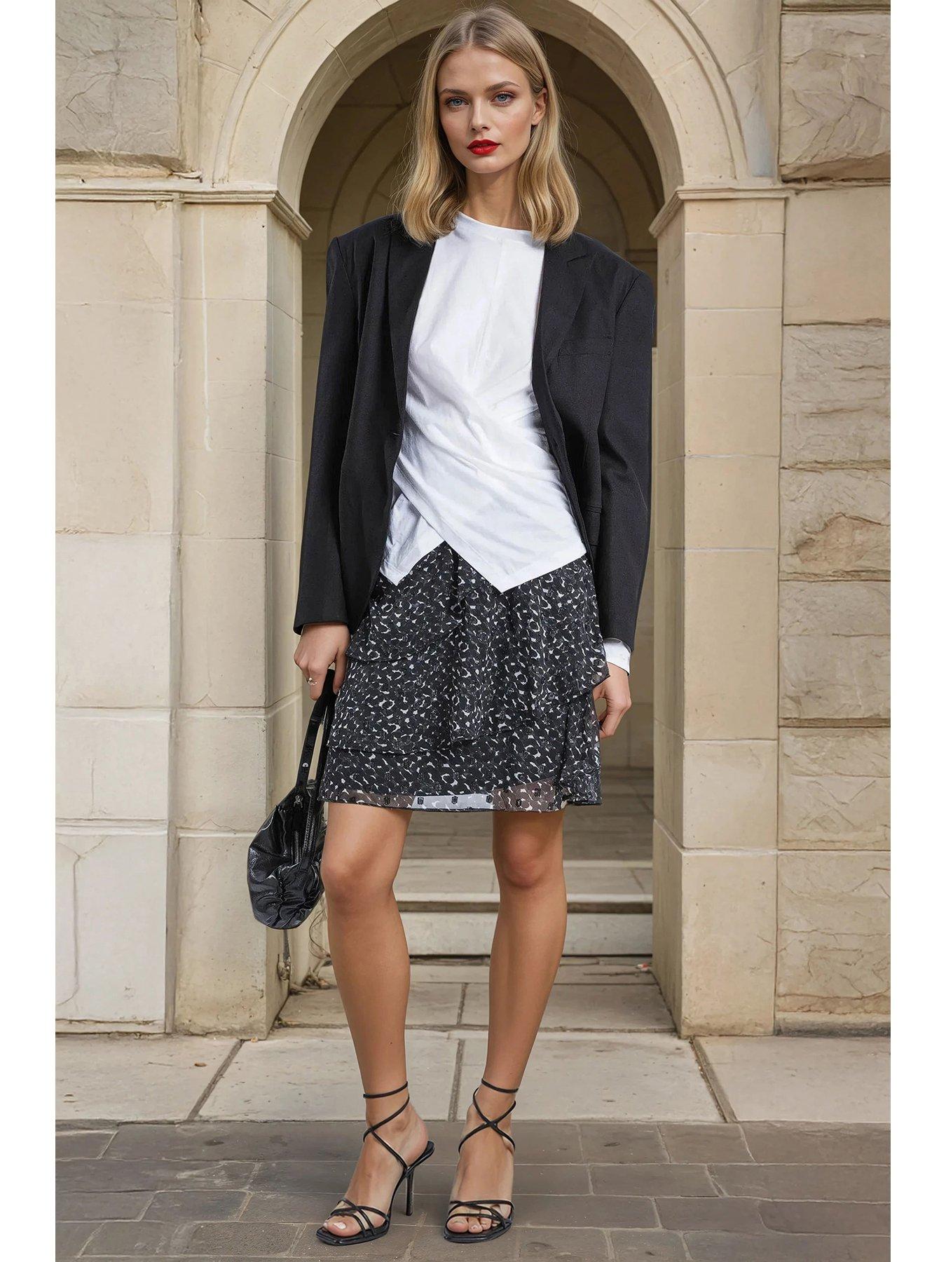 Image of Religion Decoy Mini Skirt In Polka Dot - Black