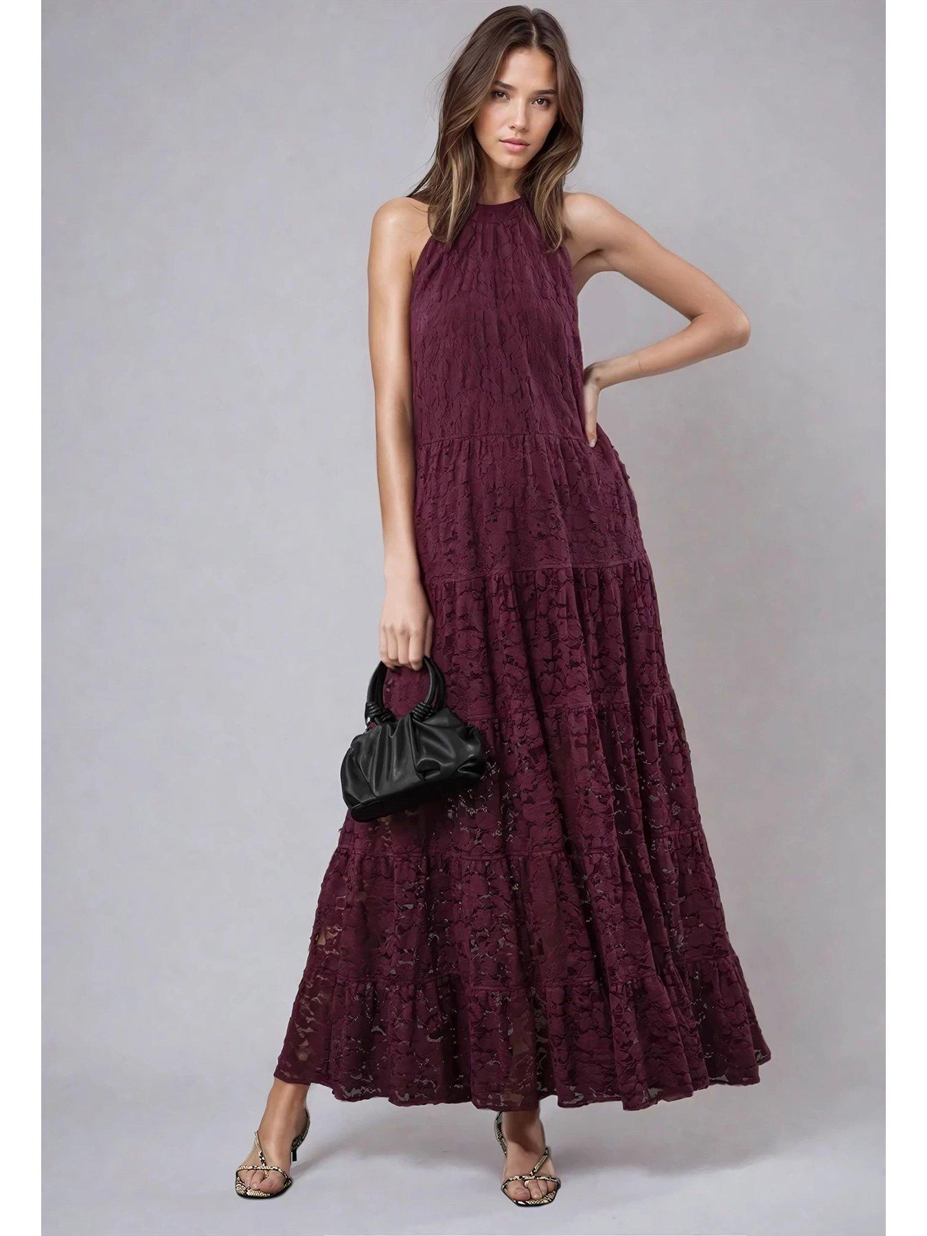 religion-eileen-tiered-maxi-lace-dress-red