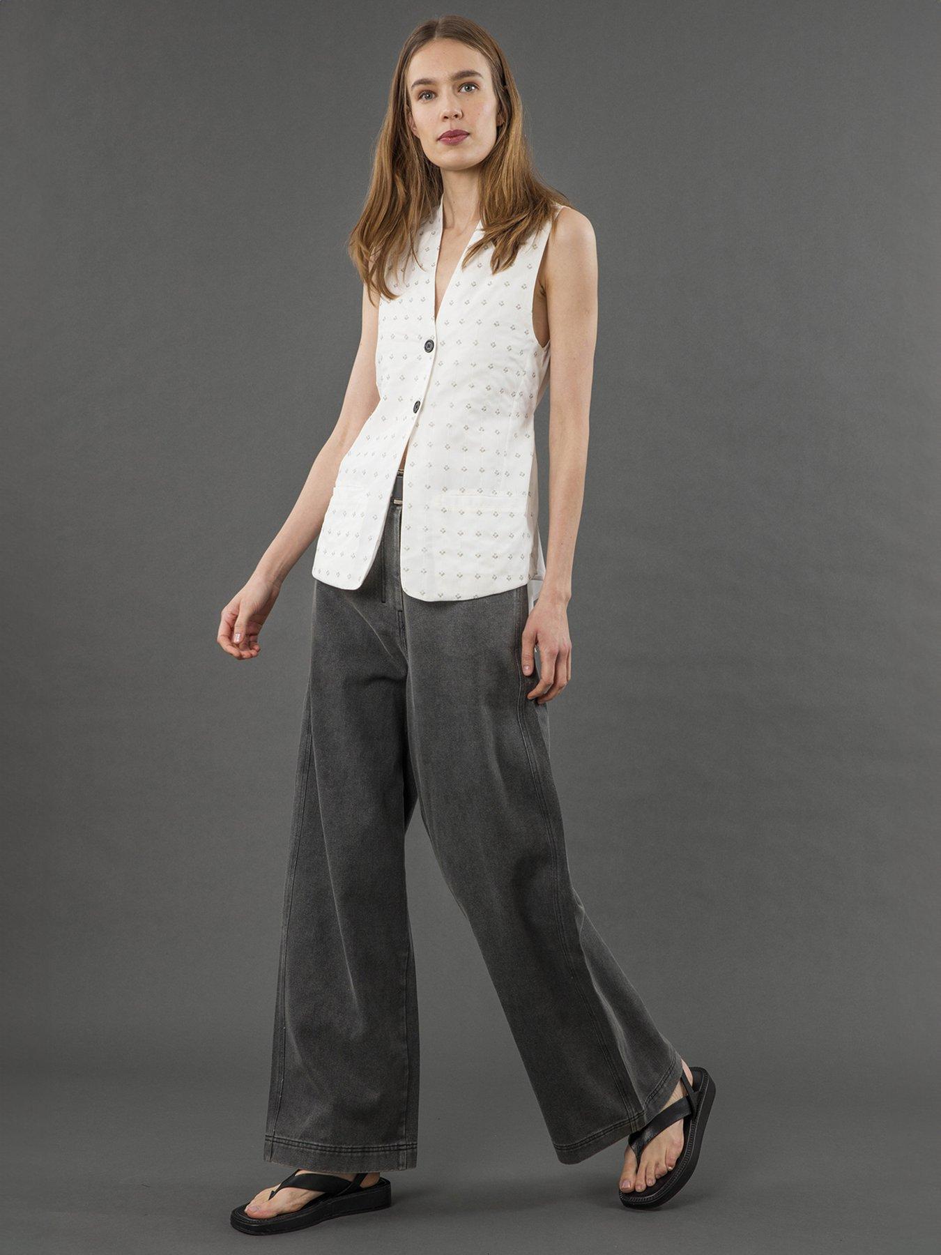 Image 3 of 5 of Religion Fleet Sequin Beaded Waistcoat Top - White