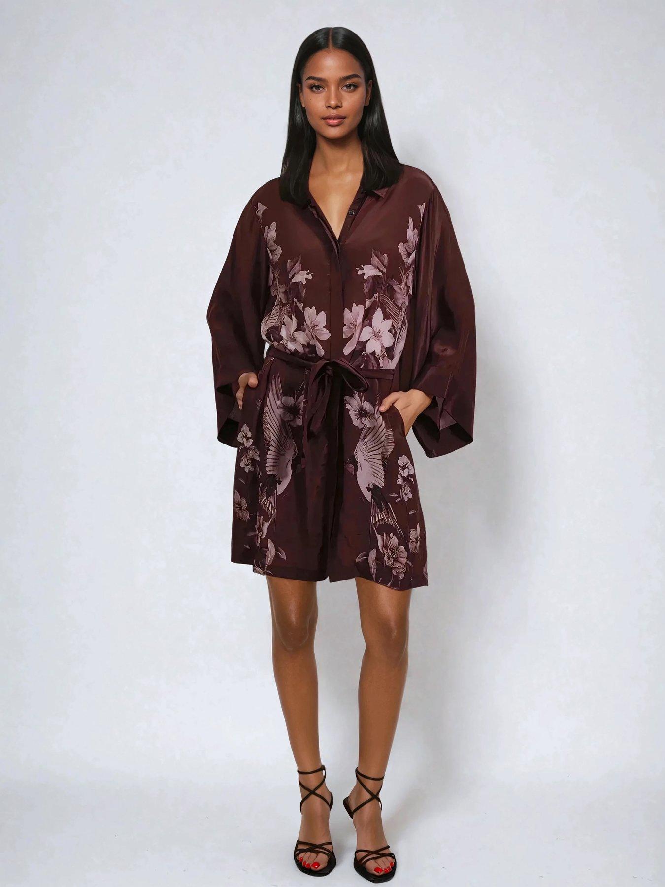 religion-inversion-lust-tunic-dress-with-kimono-sleeves-brownfront