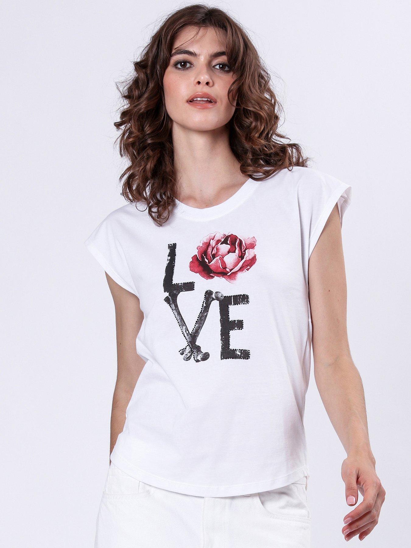 Image 4 of 6 of Religion Love Graphic Spirit T-Shirt - White
