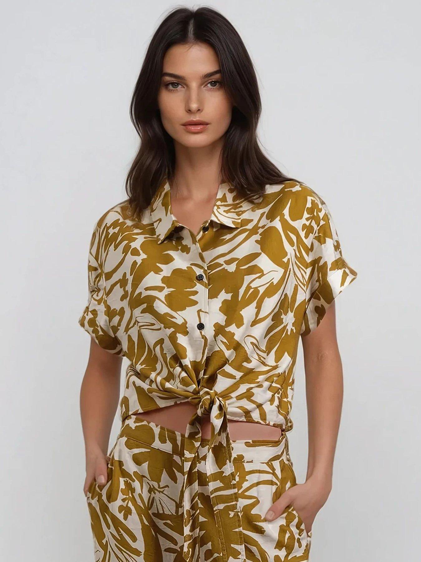 religion-element-tie-front-shirt-in-bright-floral-yellow