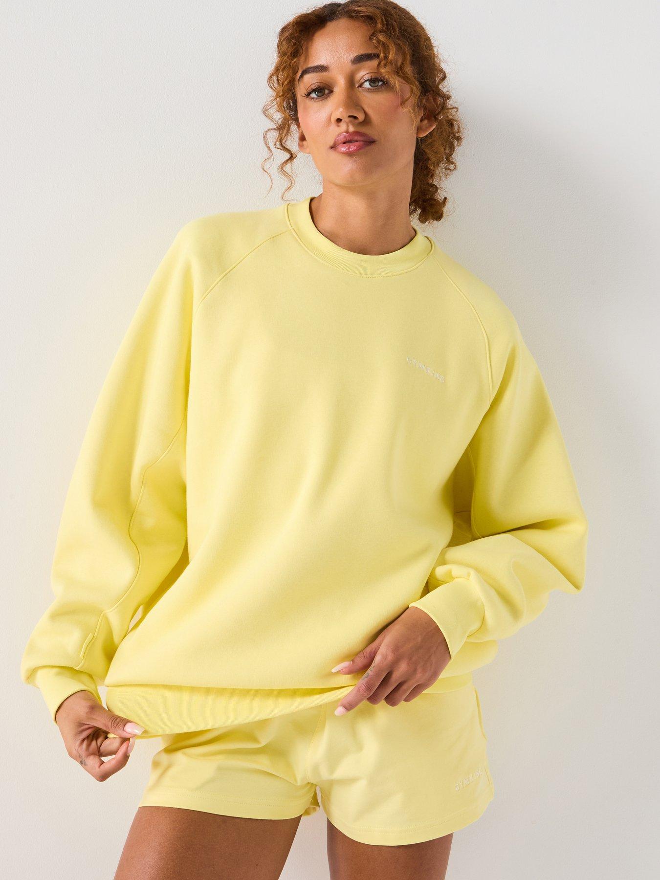 Gym King Women's 365 Raglan Sleeve Crew - Lemon - Yellow