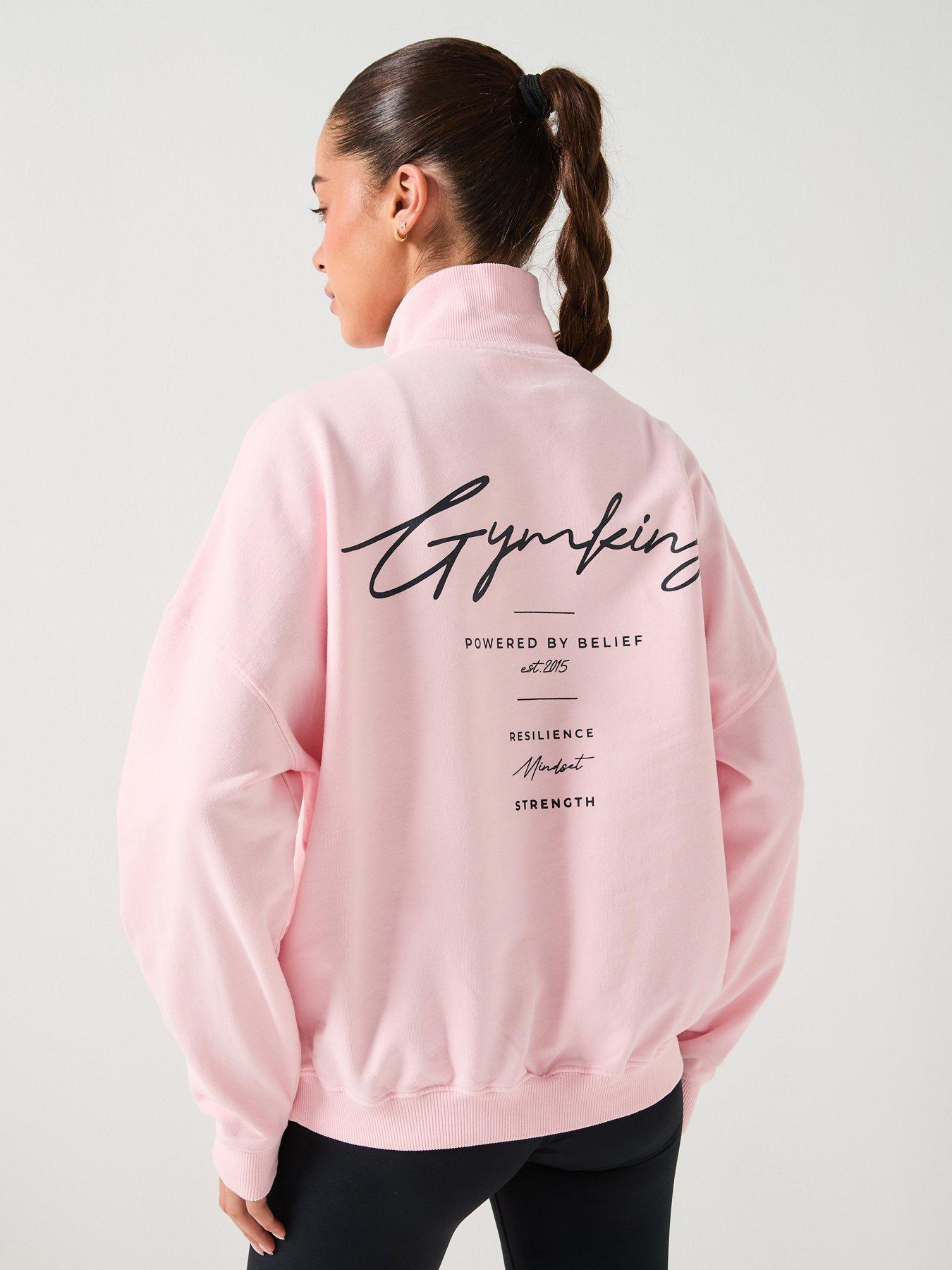 Gym King Womens Washed Reset 1/4 Zip - Pale Mauve