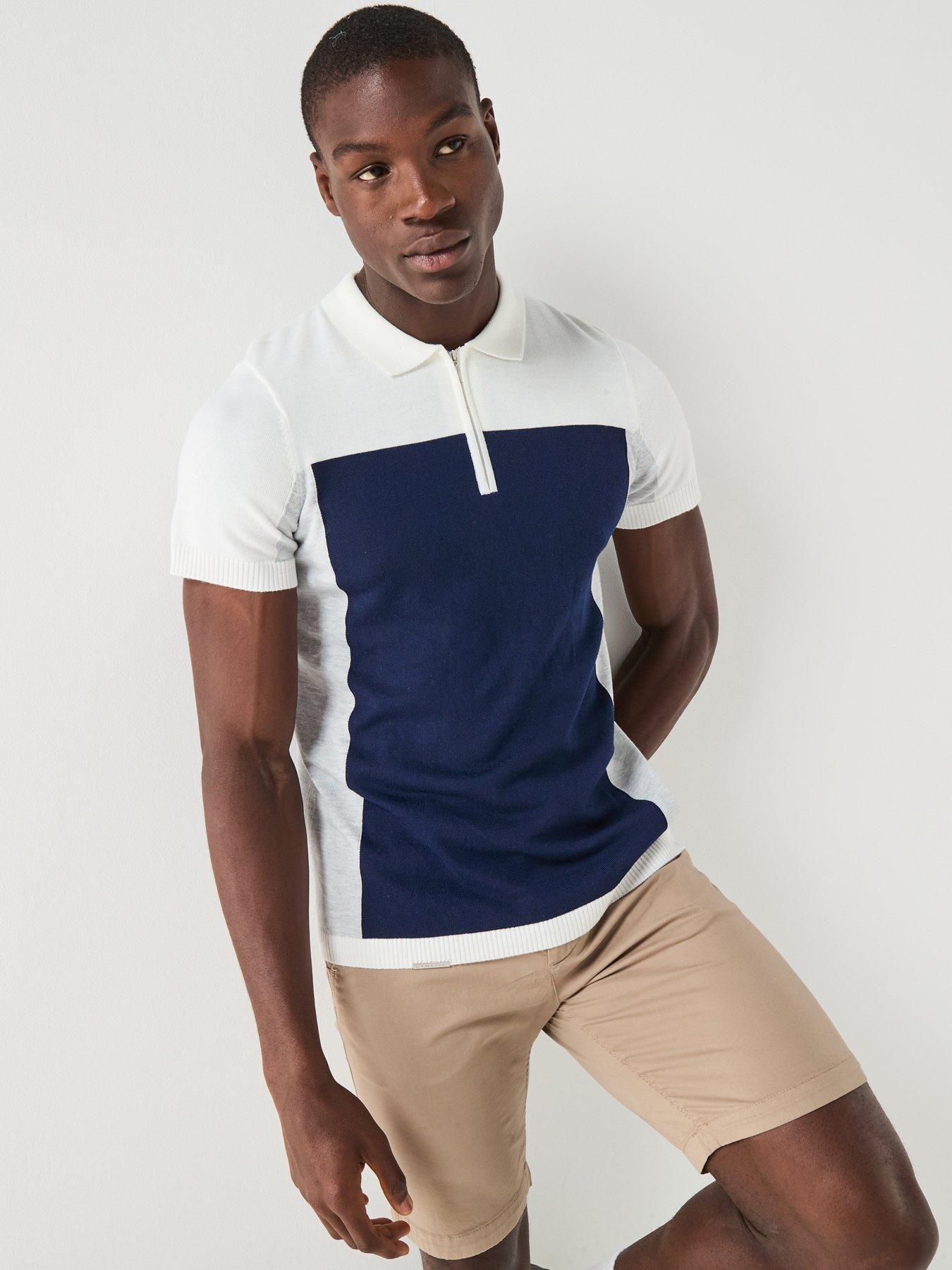 Gym King Men's Colour Block Polo - Beige