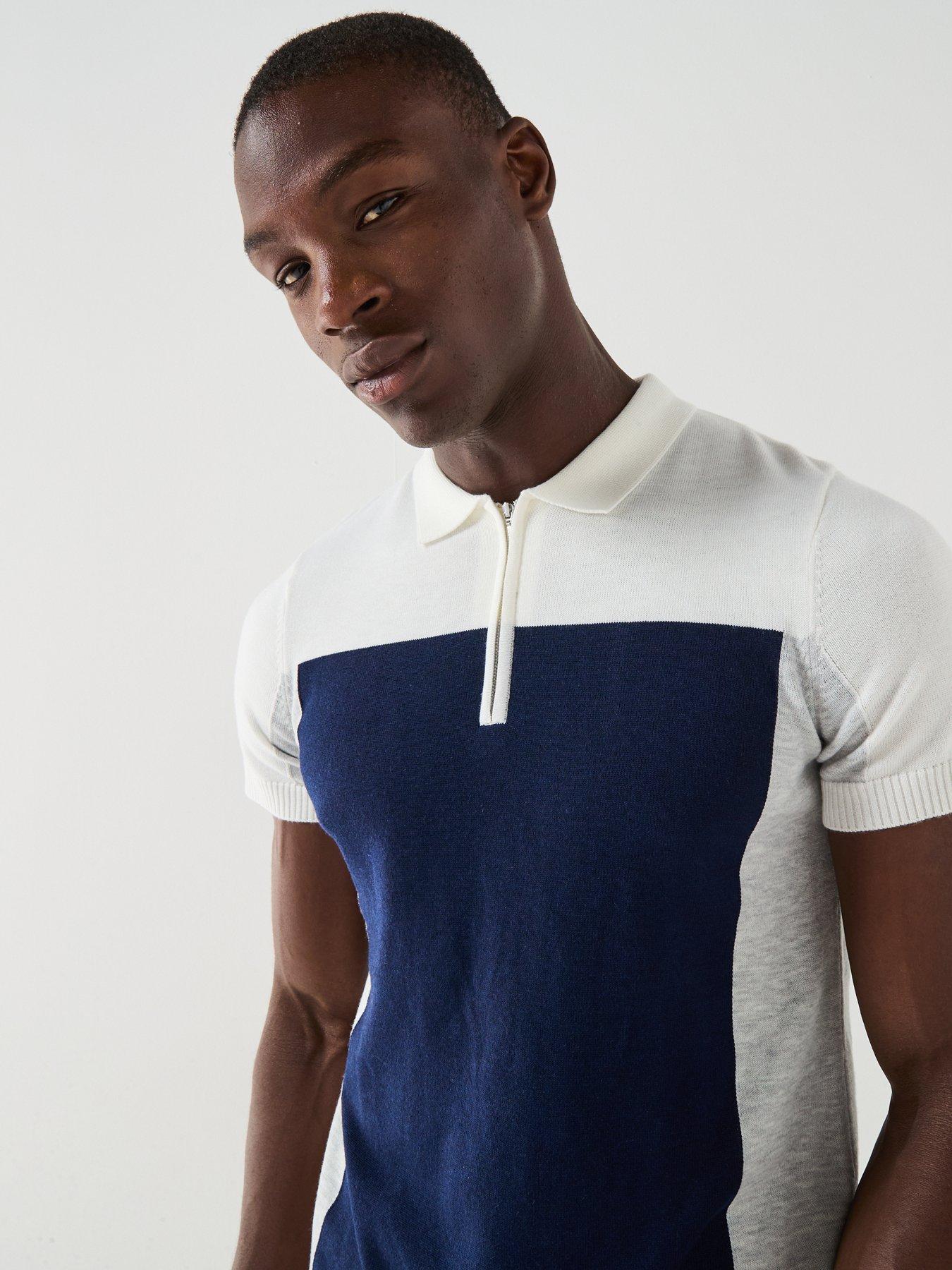 gym-king-mens-colour-block-polo-beigeoutfit