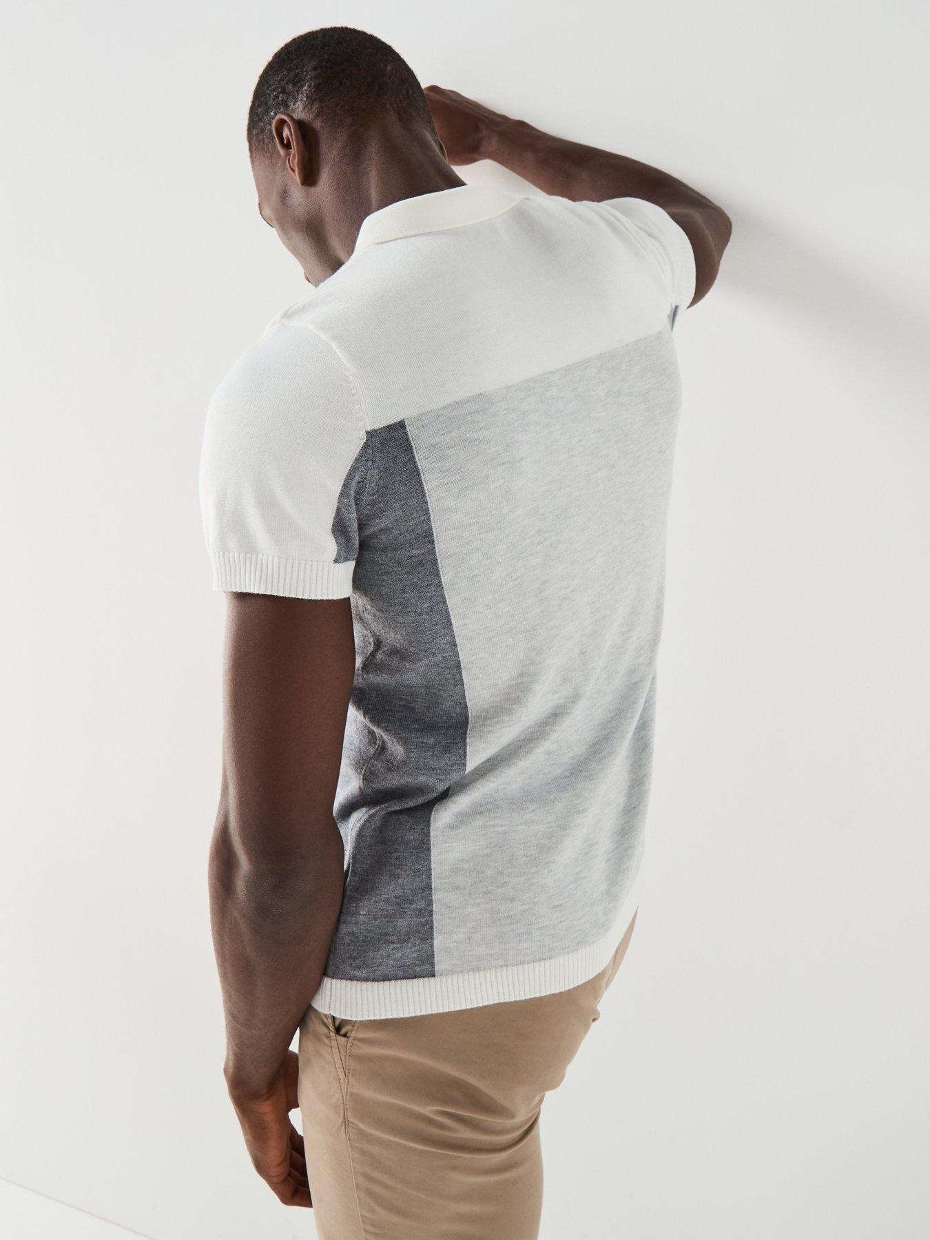 gym-king-mens-colour-block-polo-shirt-greystillFront