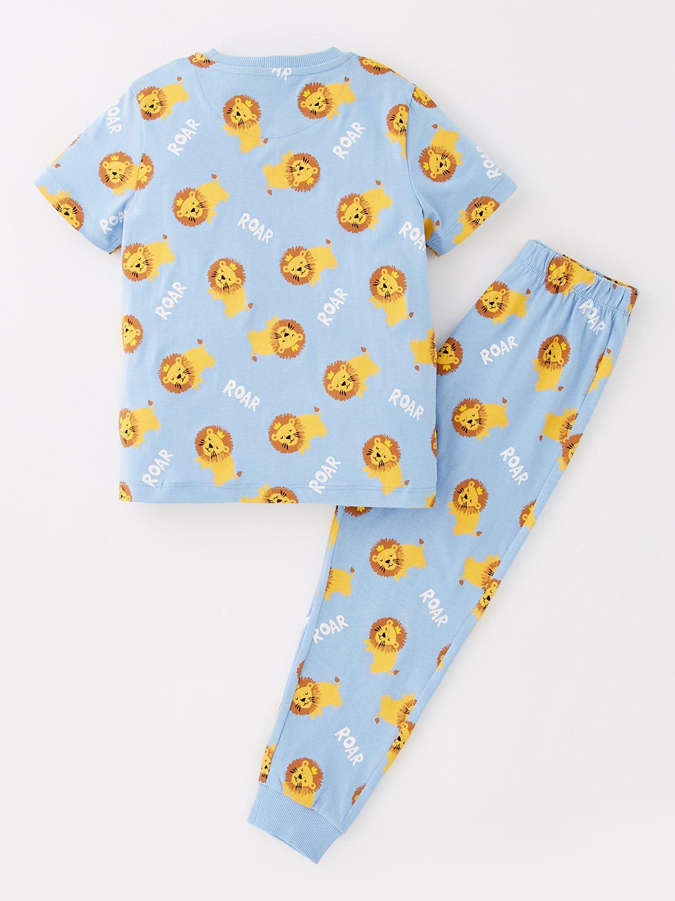 Image 2 of 4 of Mini V by Very Boys Safari Print Pyjama Set - Blue