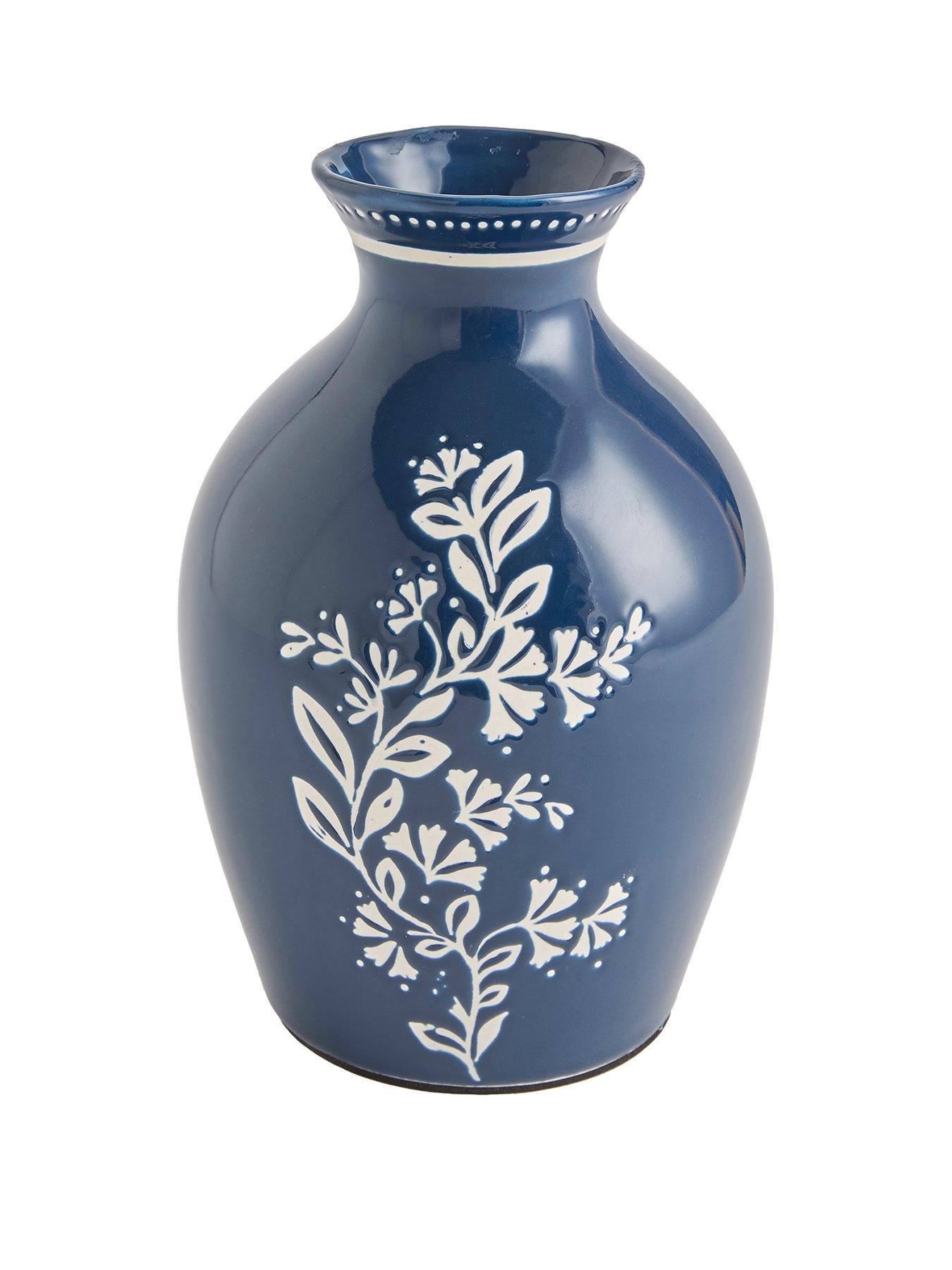 Image 2 of 5 of The Very Collection Botanical Printed Vase - Blue