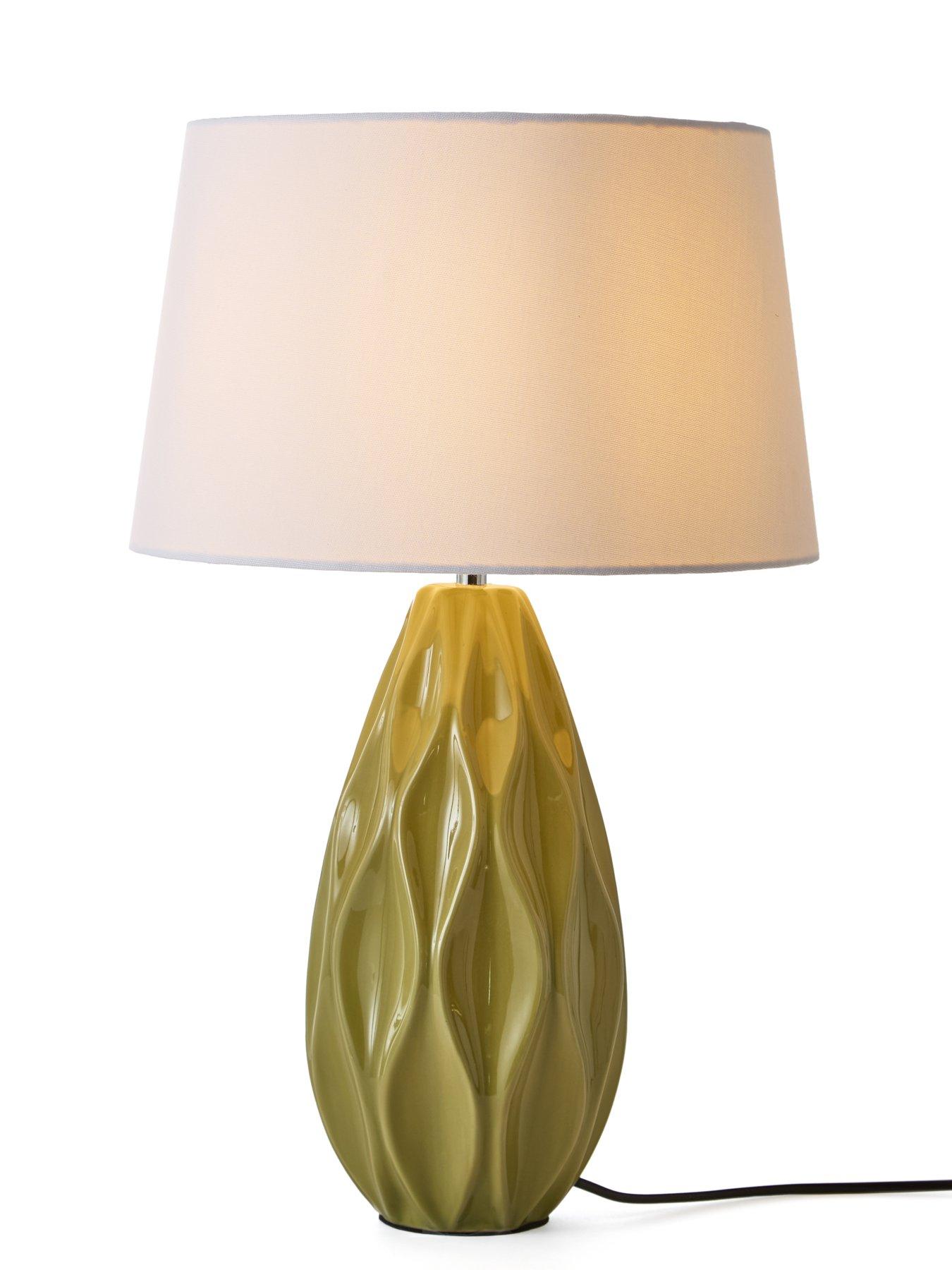 Image 3 of 6 of The Very Collection Green Wave Ceramic Table Lamp