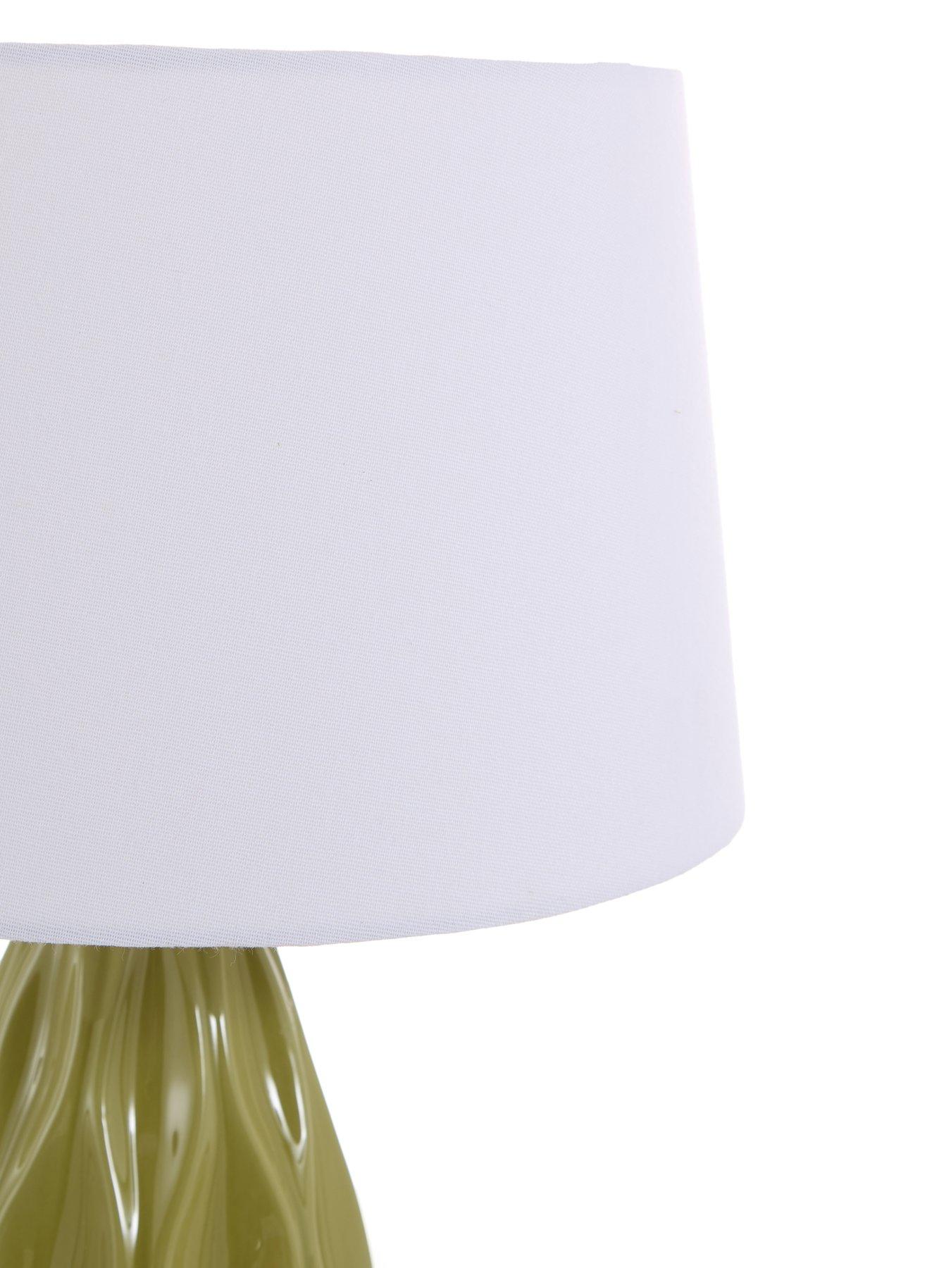 Image 4 of 6 of The Very Collection Green Wave Ceramic Table Lamp