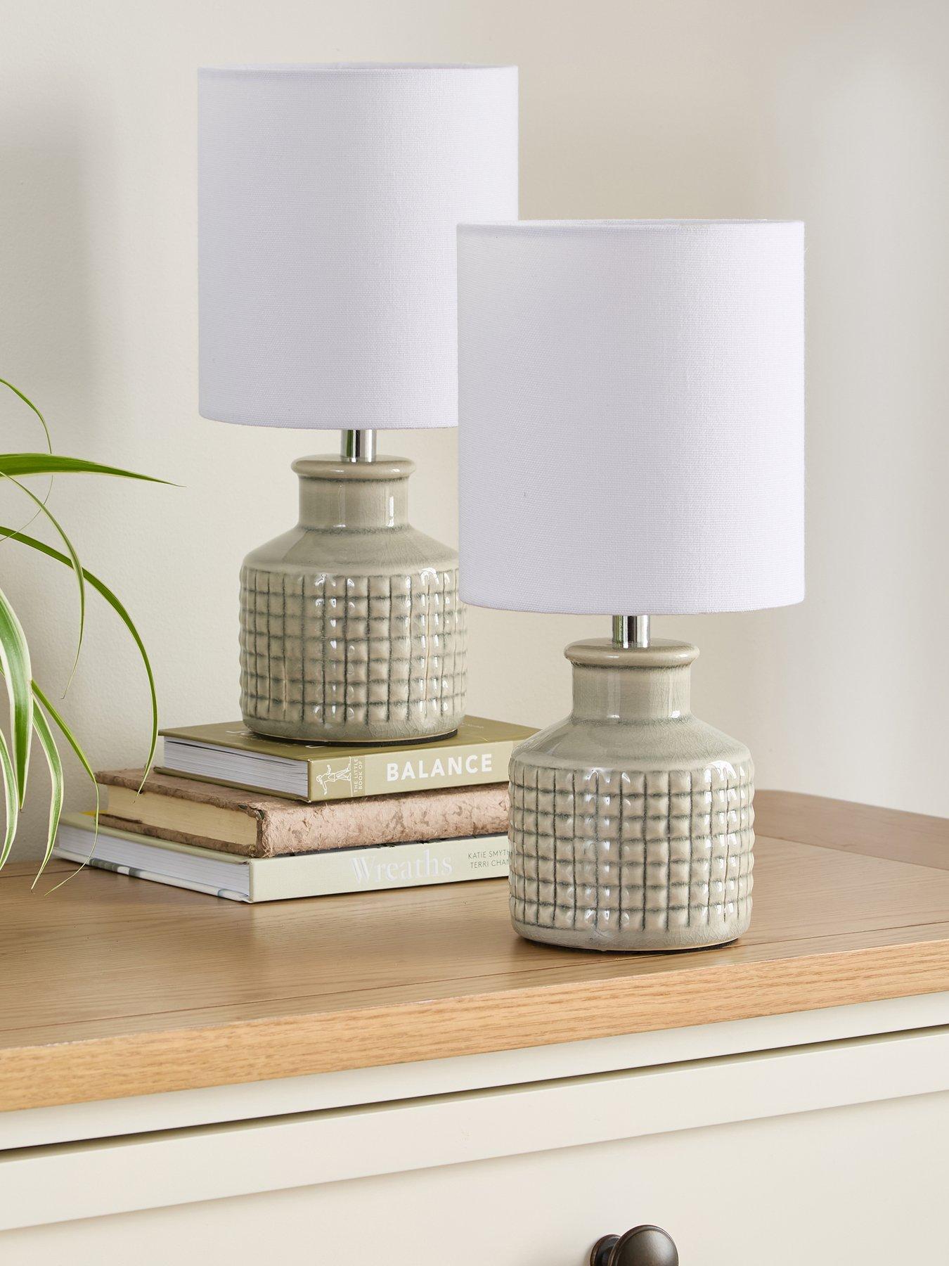 Image 1 of 6 of The Very Collection Green Set of 2 Ceramic Table Lamp