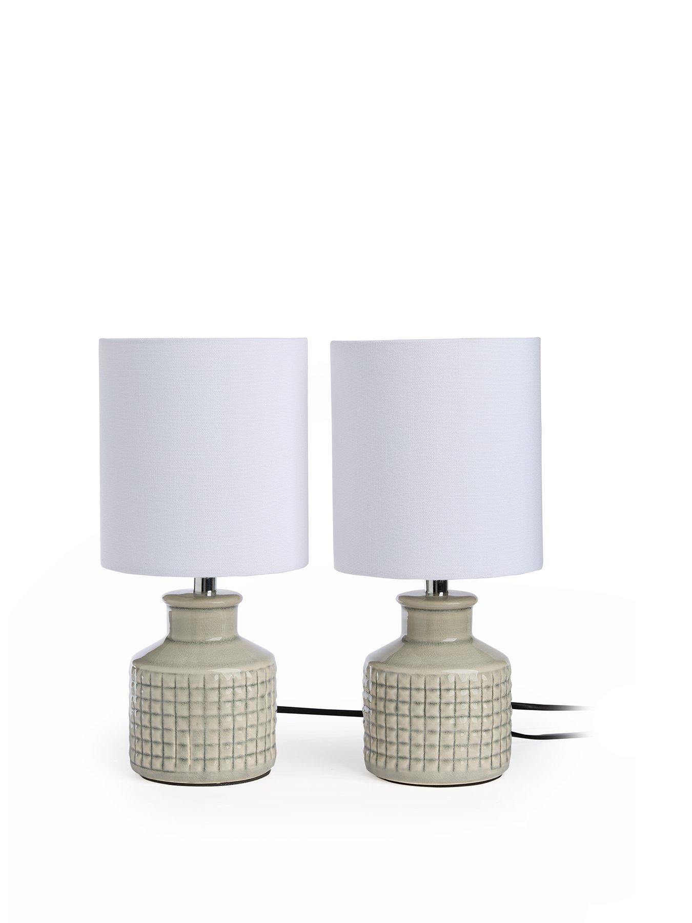 Image 2 of 6 of The Very Collection Green Set of 2 Ceramic Table Lamp