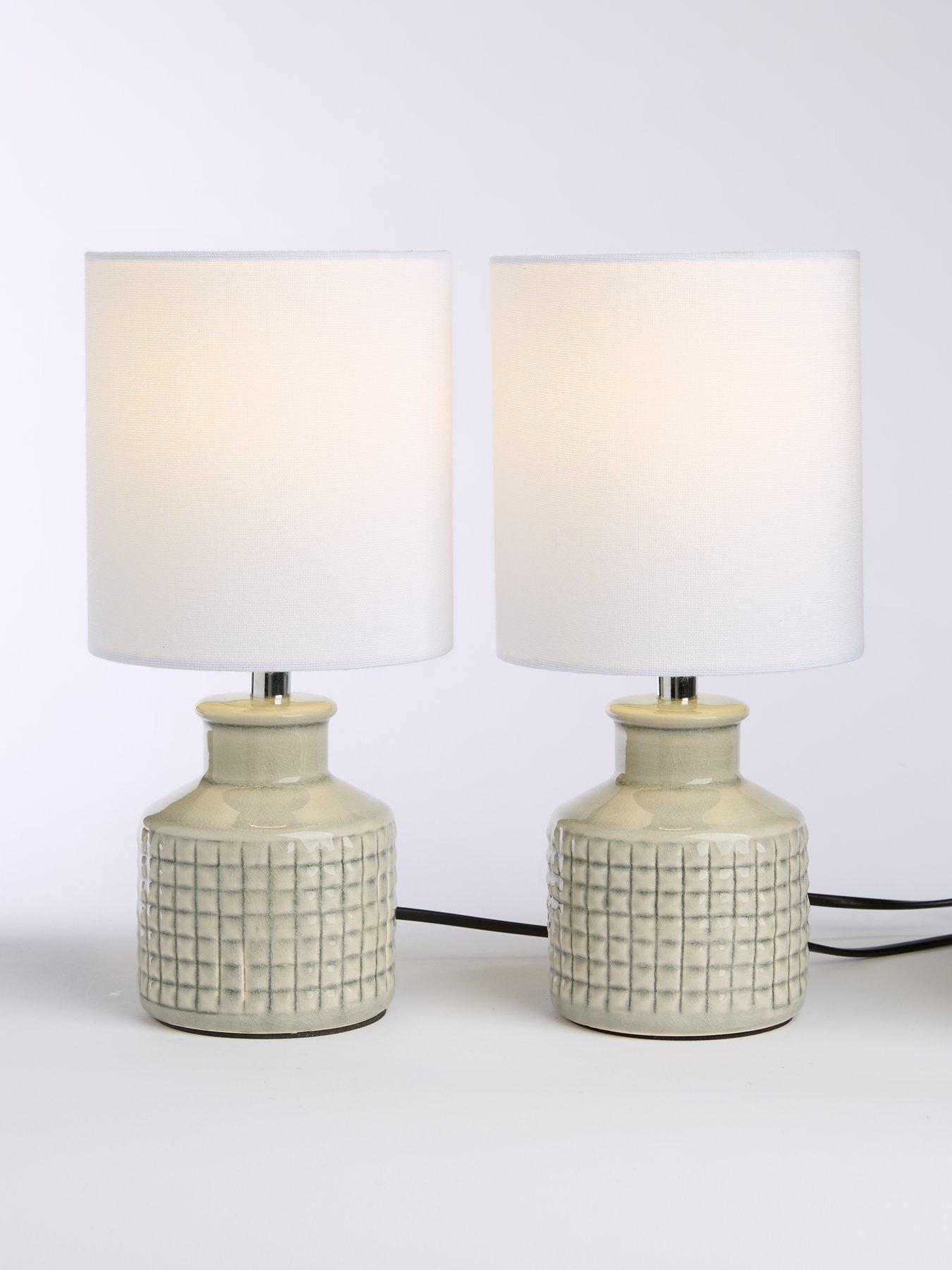 Image 3 of 6 of The Very Collection Green Set of 2 Ceramic Table Lamp