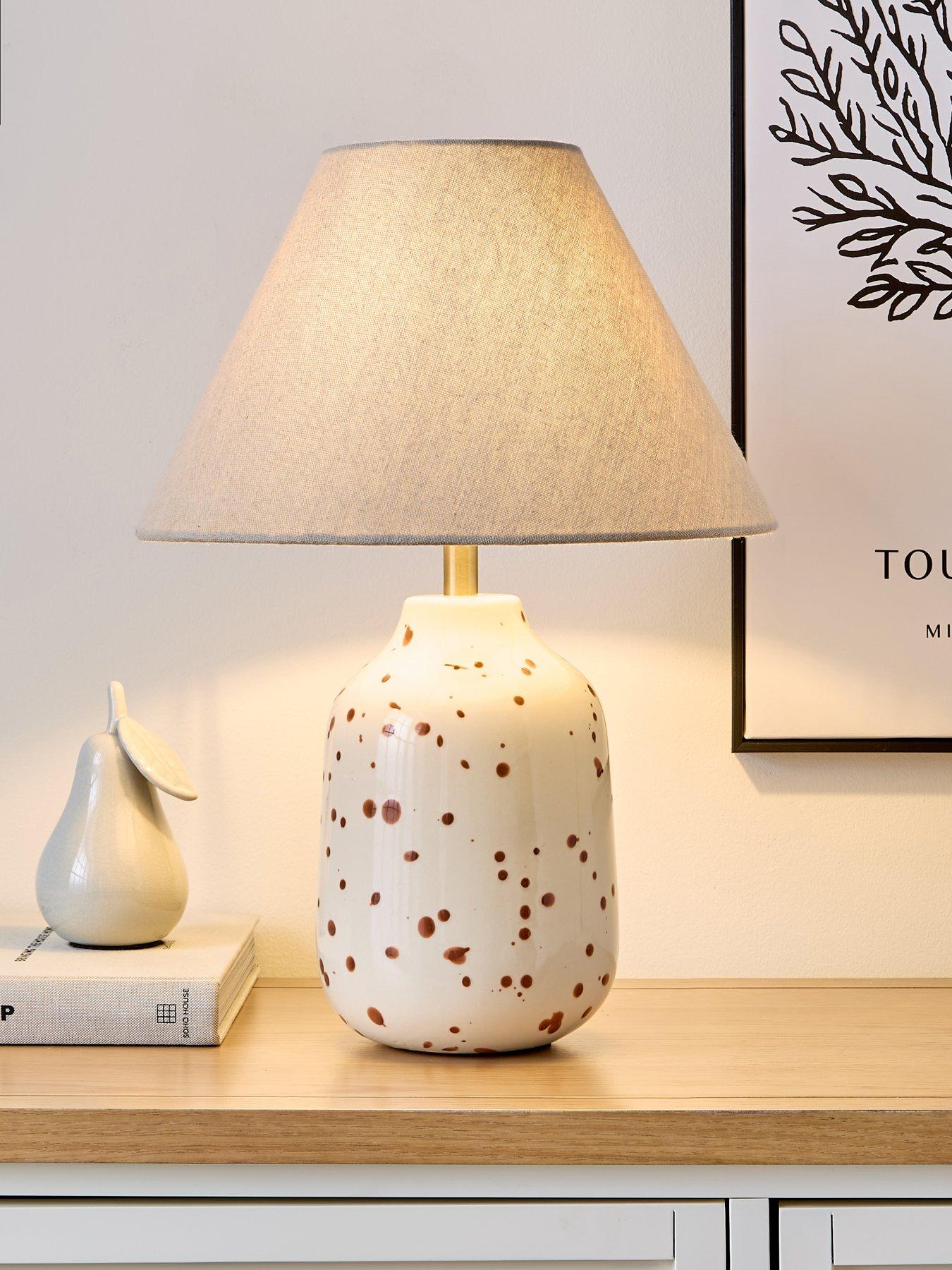 Image 1 of 5 of The Very Collection Speckled Ceramic Table Lamp