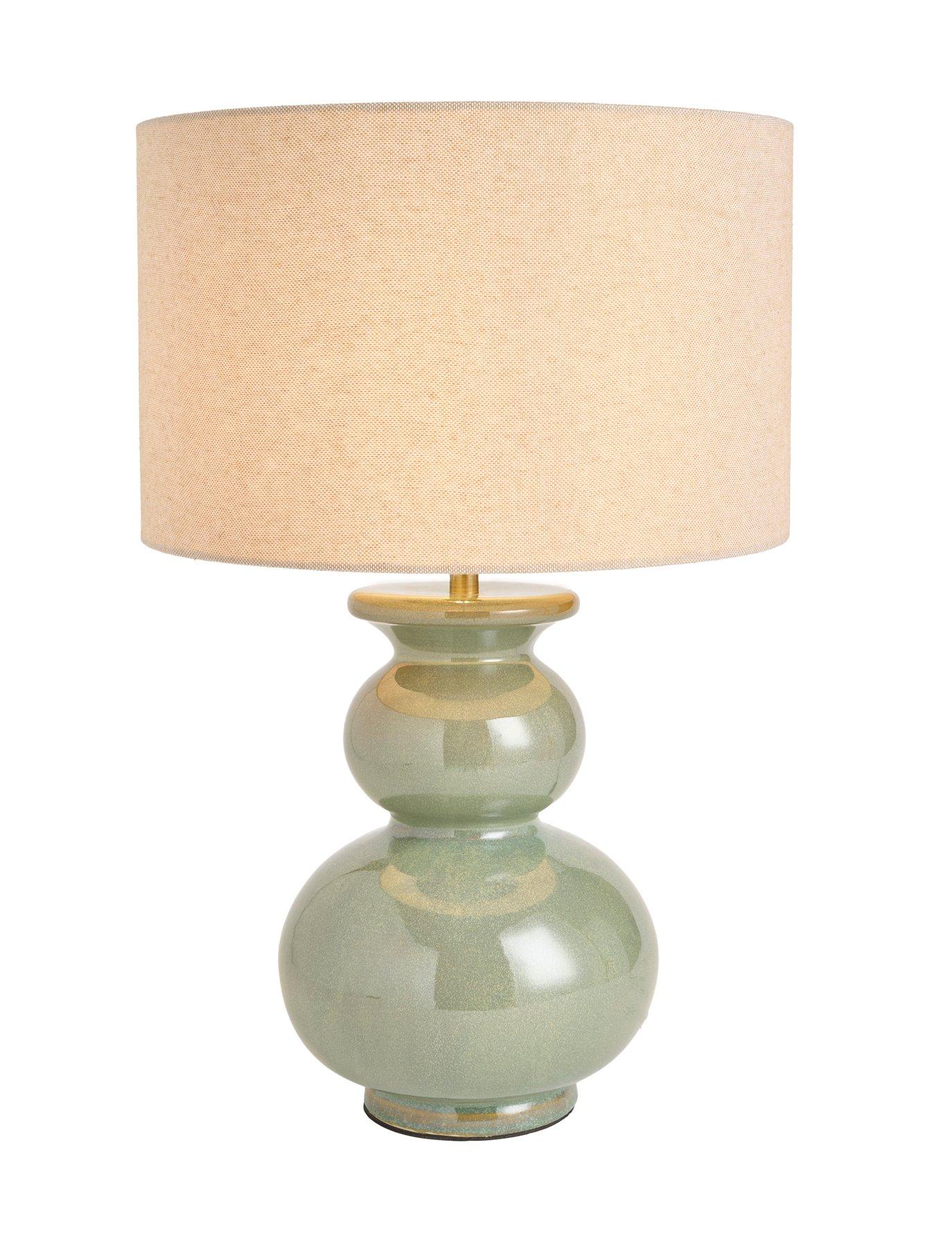 Image 3 of 5 of The Very Collection Green Reactive Glaze Table Lamp
