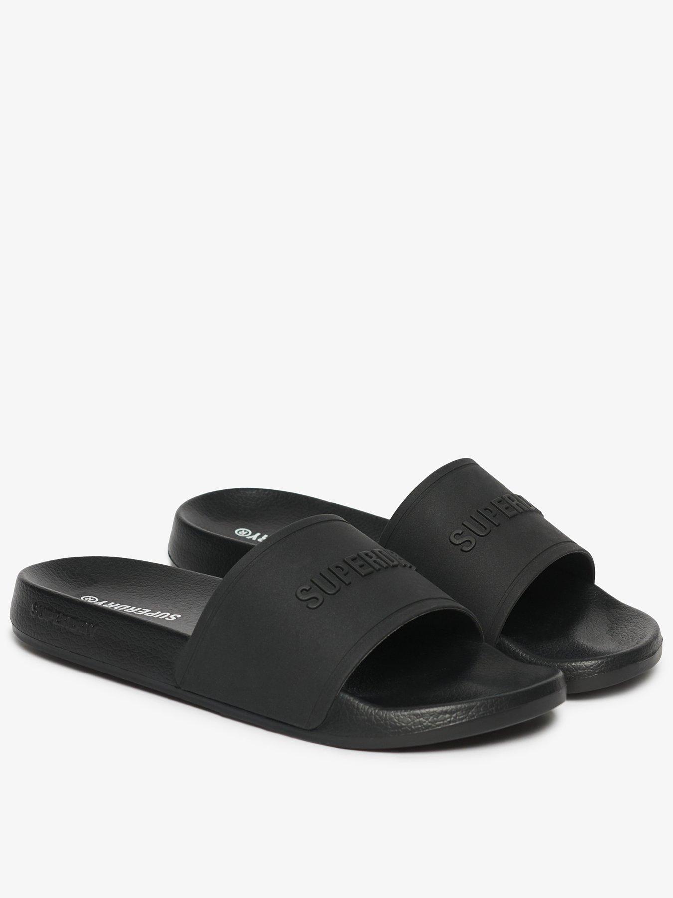 Image of Superdry Superdry Logo Pool Slide -Black