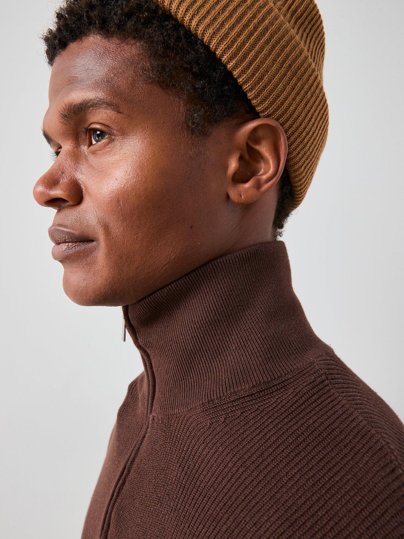 the-very-collection-pure-cotton-14-zip-fisherman-jumper-brownoutfit