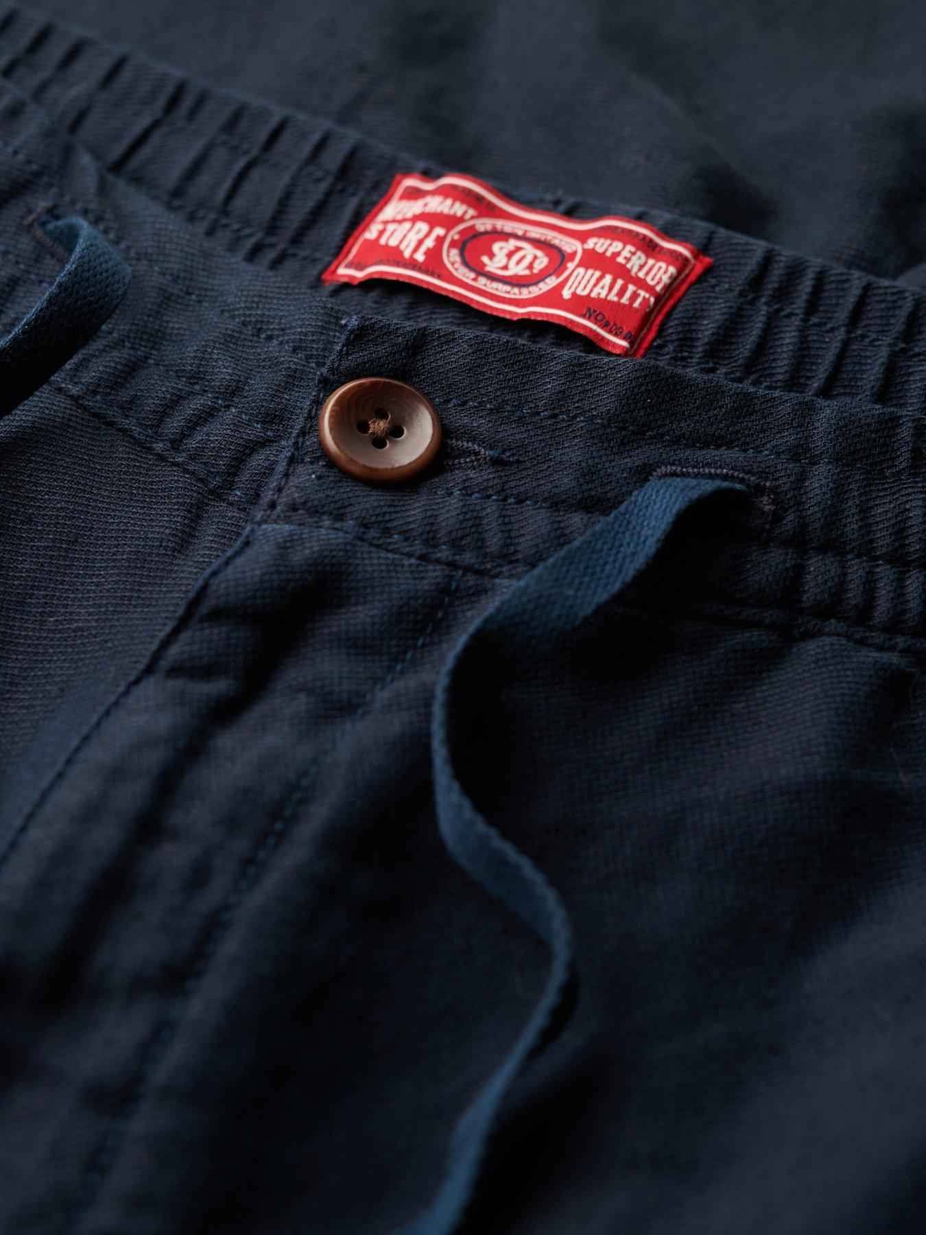 Image 5 of 5 of Superdry Merchant Linen Trousers - Navy