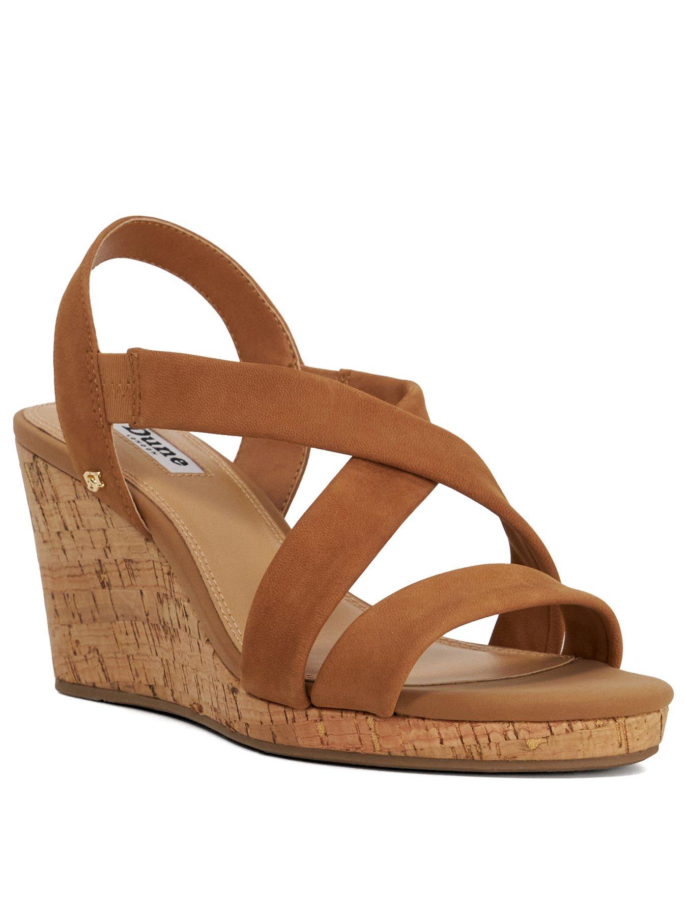 dune-london-wide-fit-kamies-wedge-tanstillFront