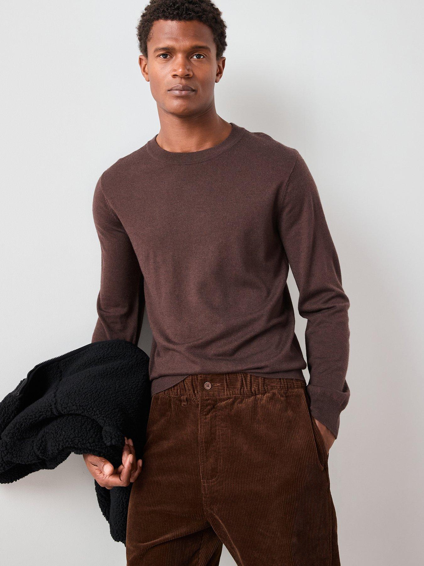 the-very-collection-wool-blend-high-crew-neck-jumper-brown
