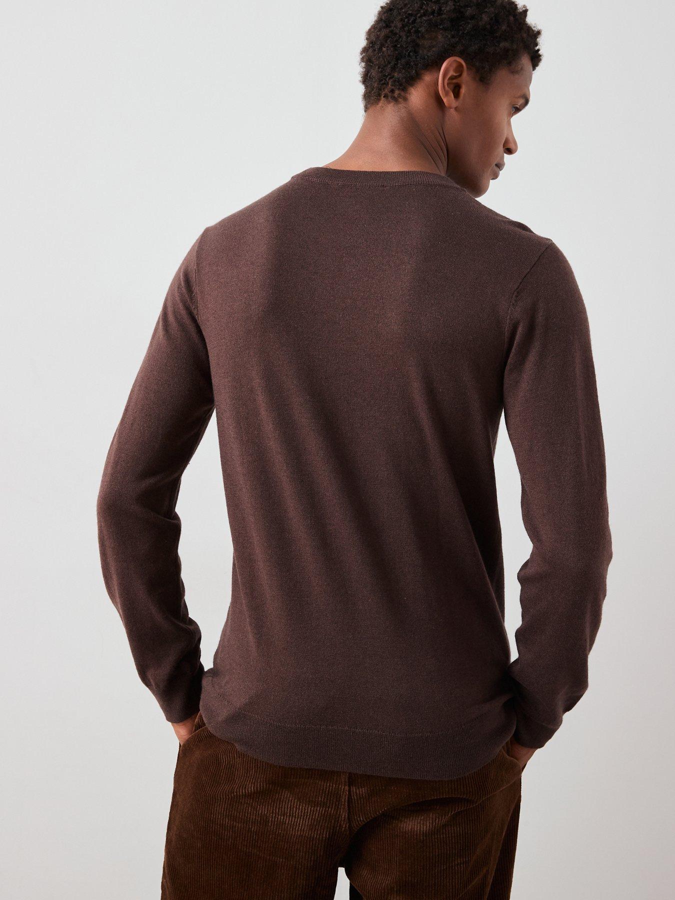 Image 2 of 6 of The Very Collection Wool Blend High Crew Neck Jumper - Brown