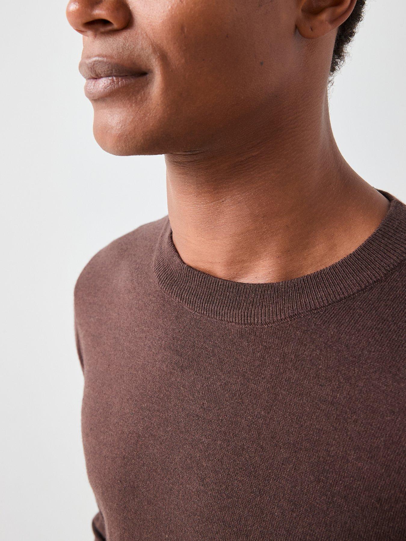 Image 4 of 6 of The Very Collection Wool Blend High Crew Neck Jumper - Brown