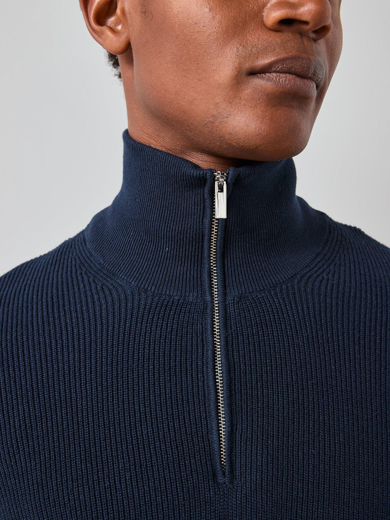 the-very-collection-pure-cotton-14-zip-fisherman-jumper-navyoutfit