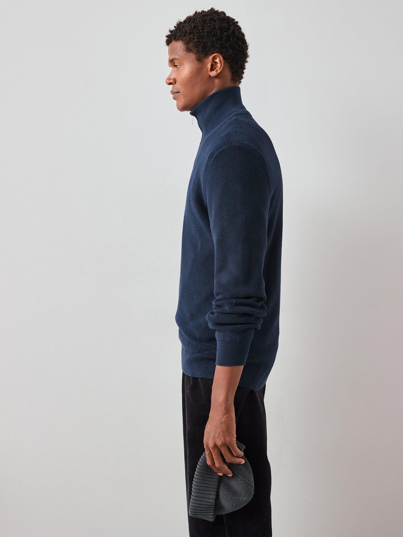 the-very-collection-pure-cotton-14-zip-fisherman-jumper-navydetail