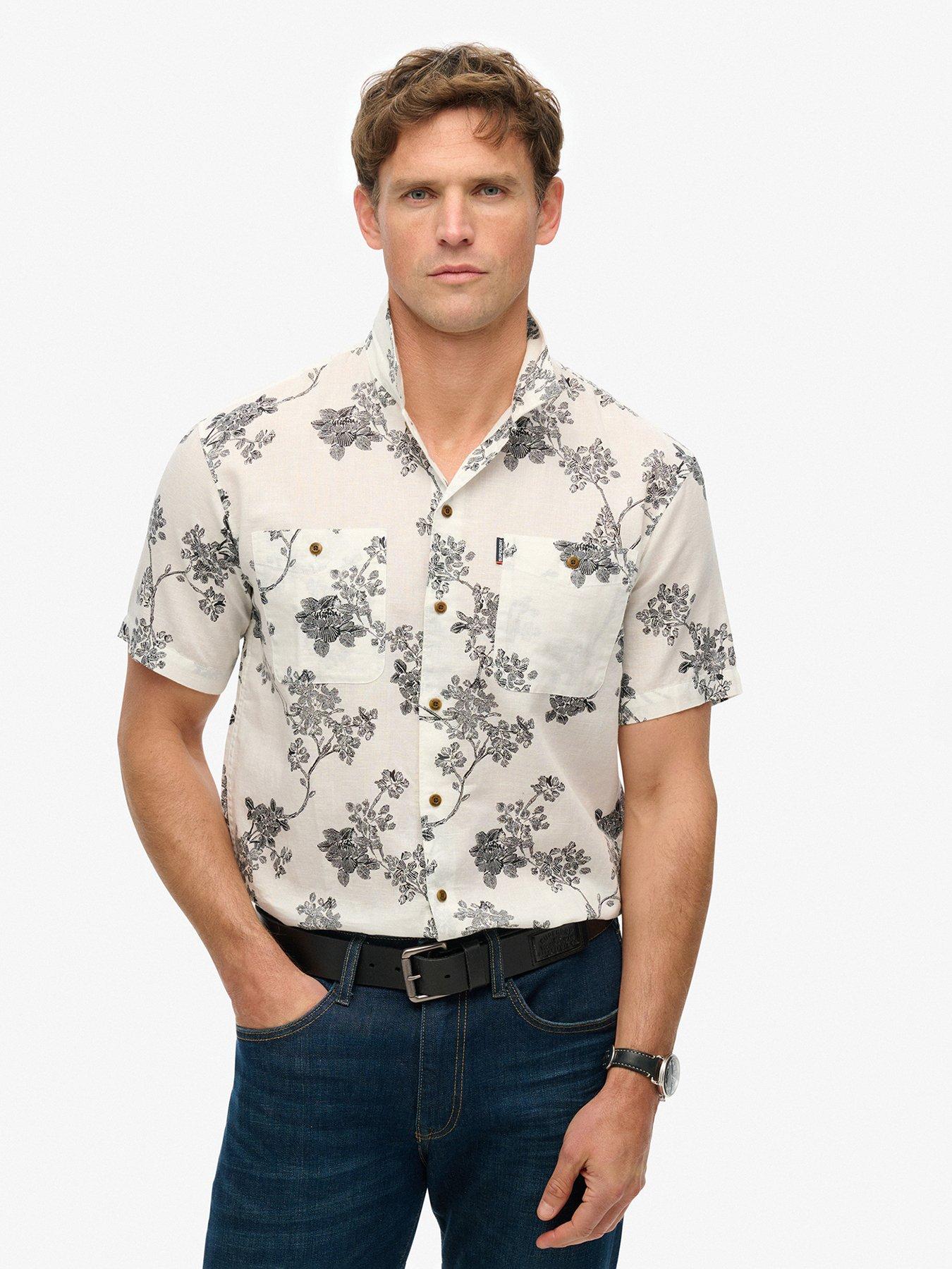 Image 1 of 5 of Superdry Shorts Sleeve Beach Shirt - Multi