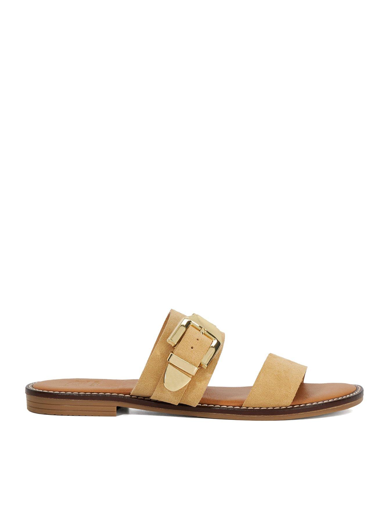 Image 1 of 5 of Dune London Lawe Suede Sandals - Sand