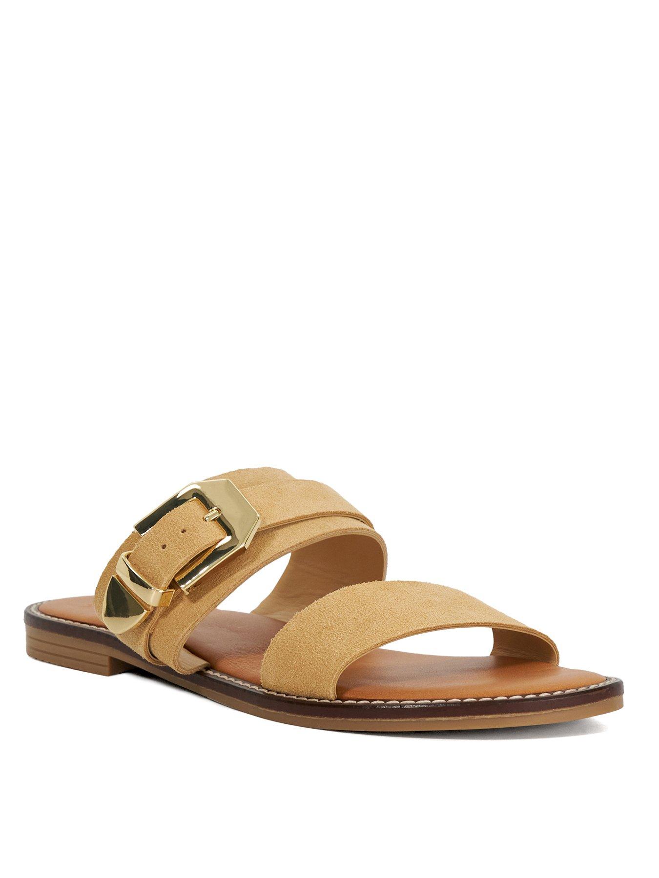 Image 2 of 5 of Dune London Lawe Suede Sandals - Sand