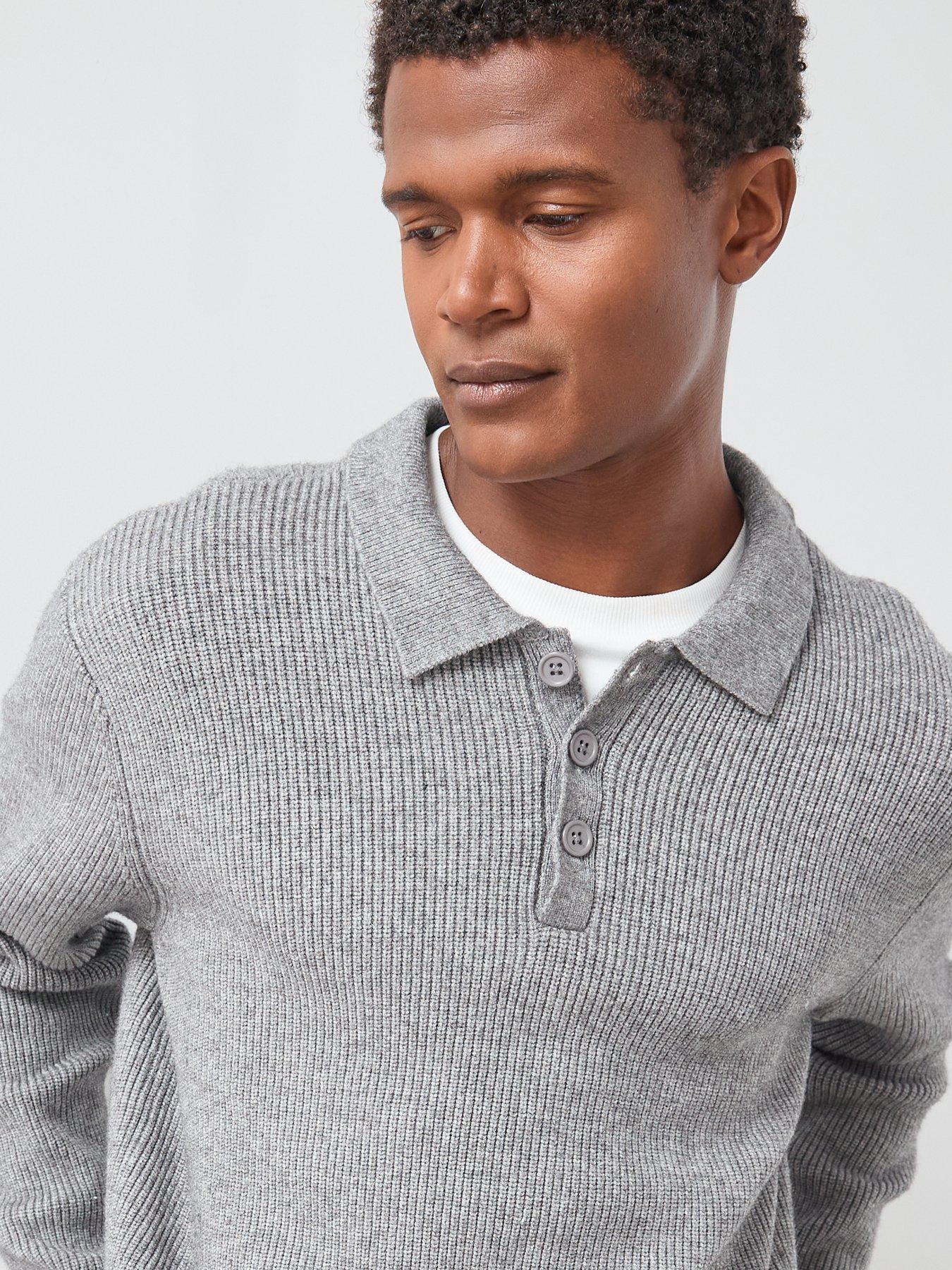 the-very-collection-chunky-soft-touch-knitted-polo-top-greyoutfit