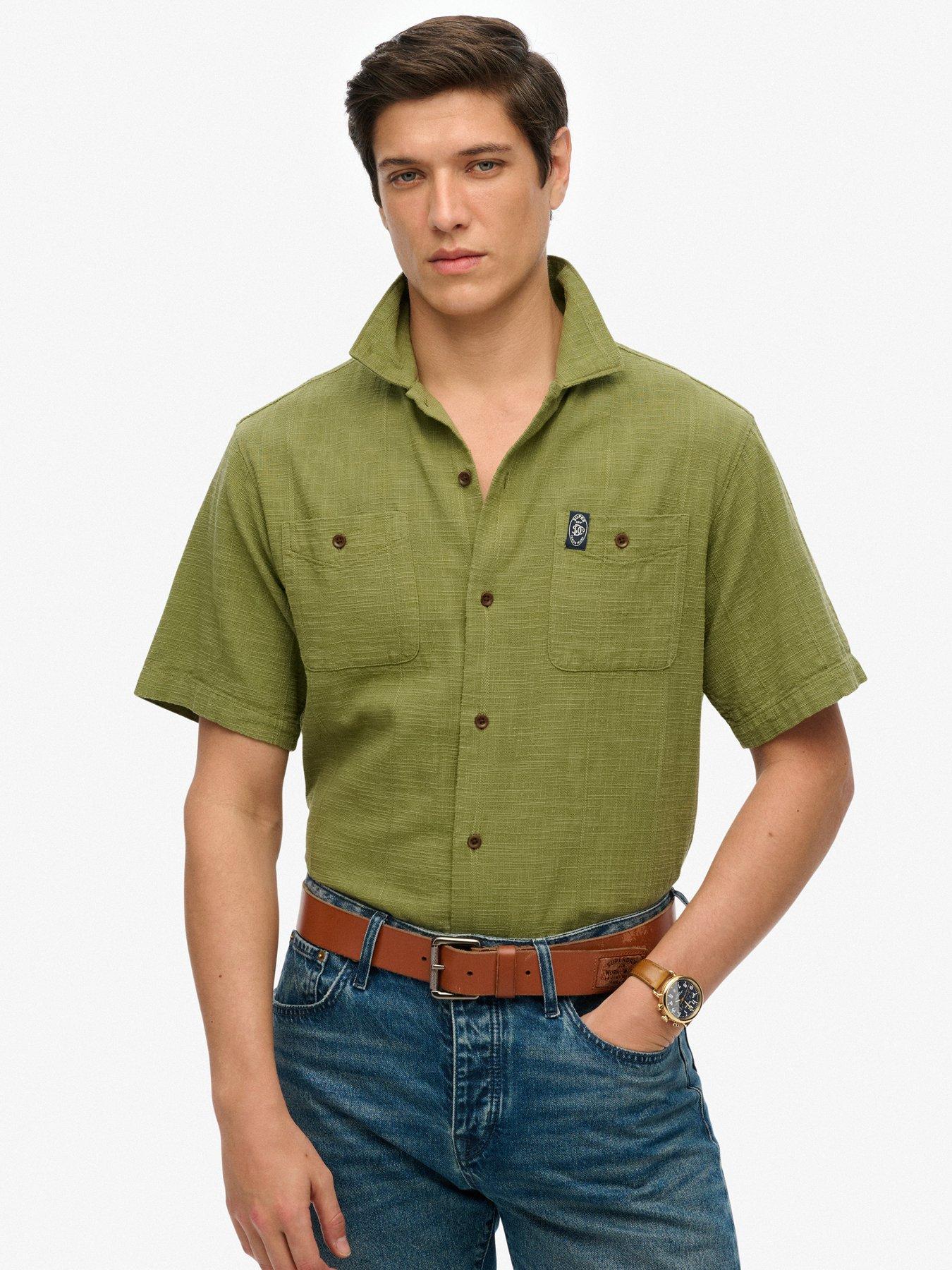 superdry-merchant-short-sleeve-textured-shirt-greenfront