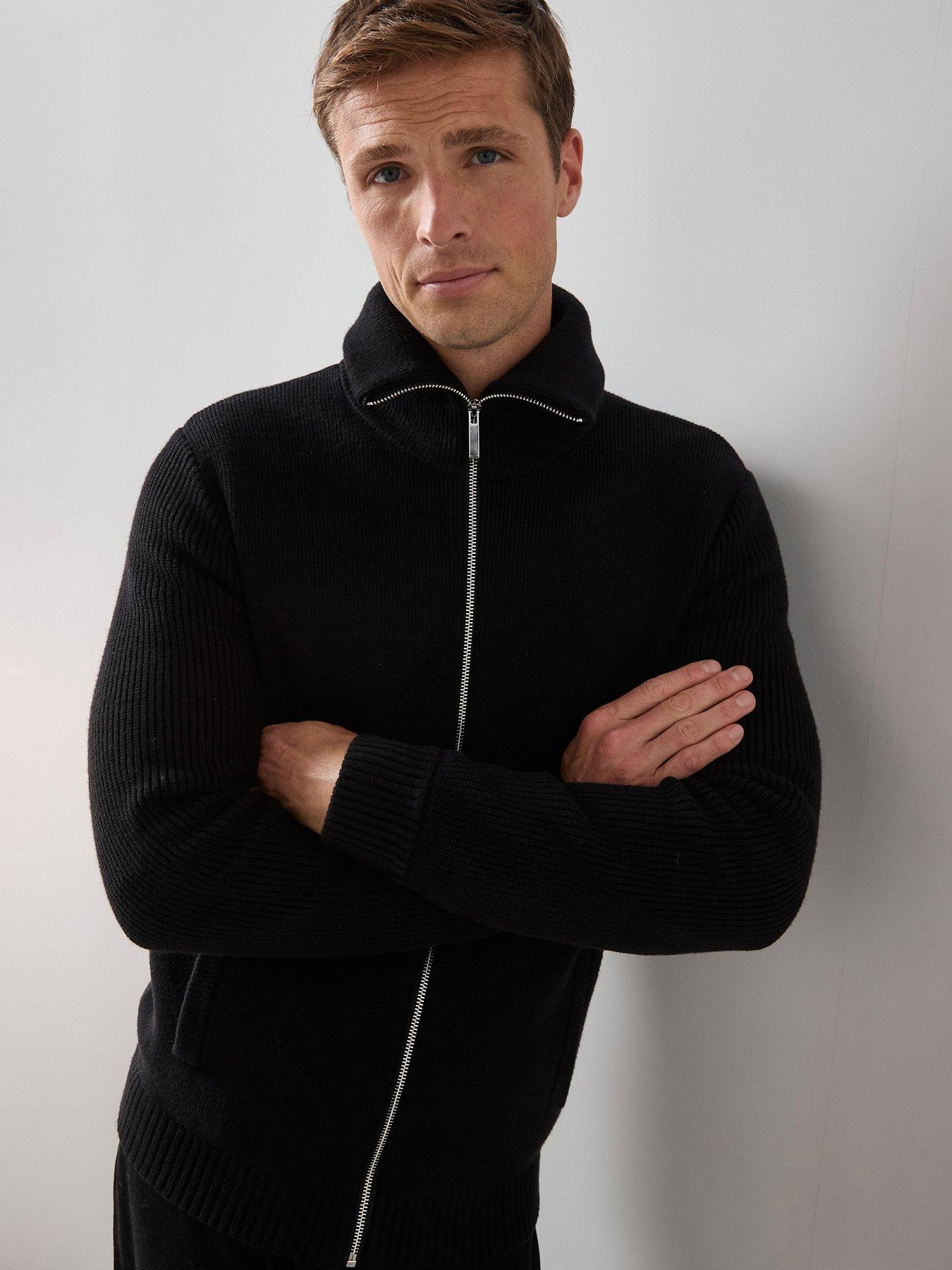 the-very-collection-chunky-soft-touch-zip-through-funnel-jumper-black