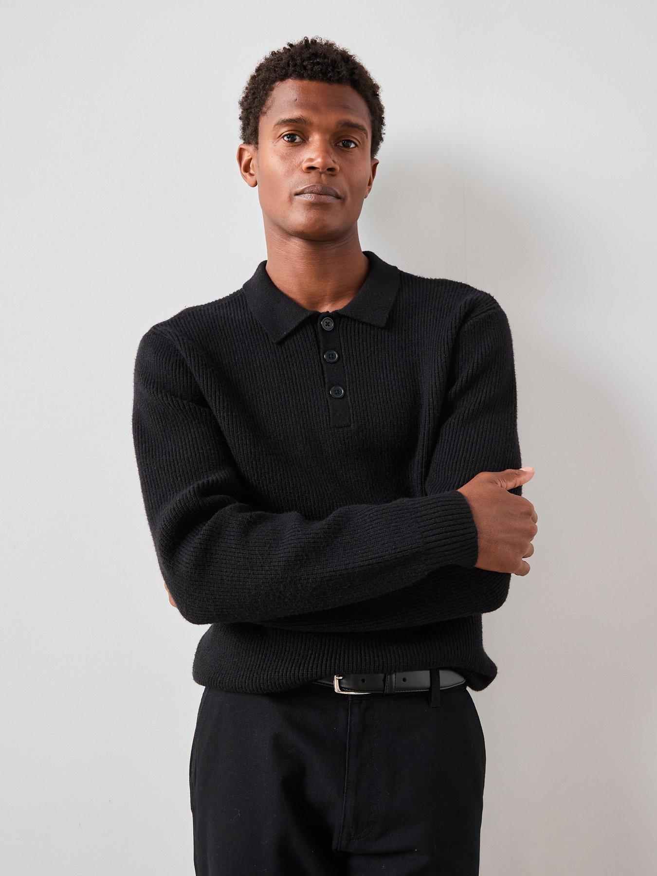 the-very-collection-chunky-super-soft-knitted-polo-black