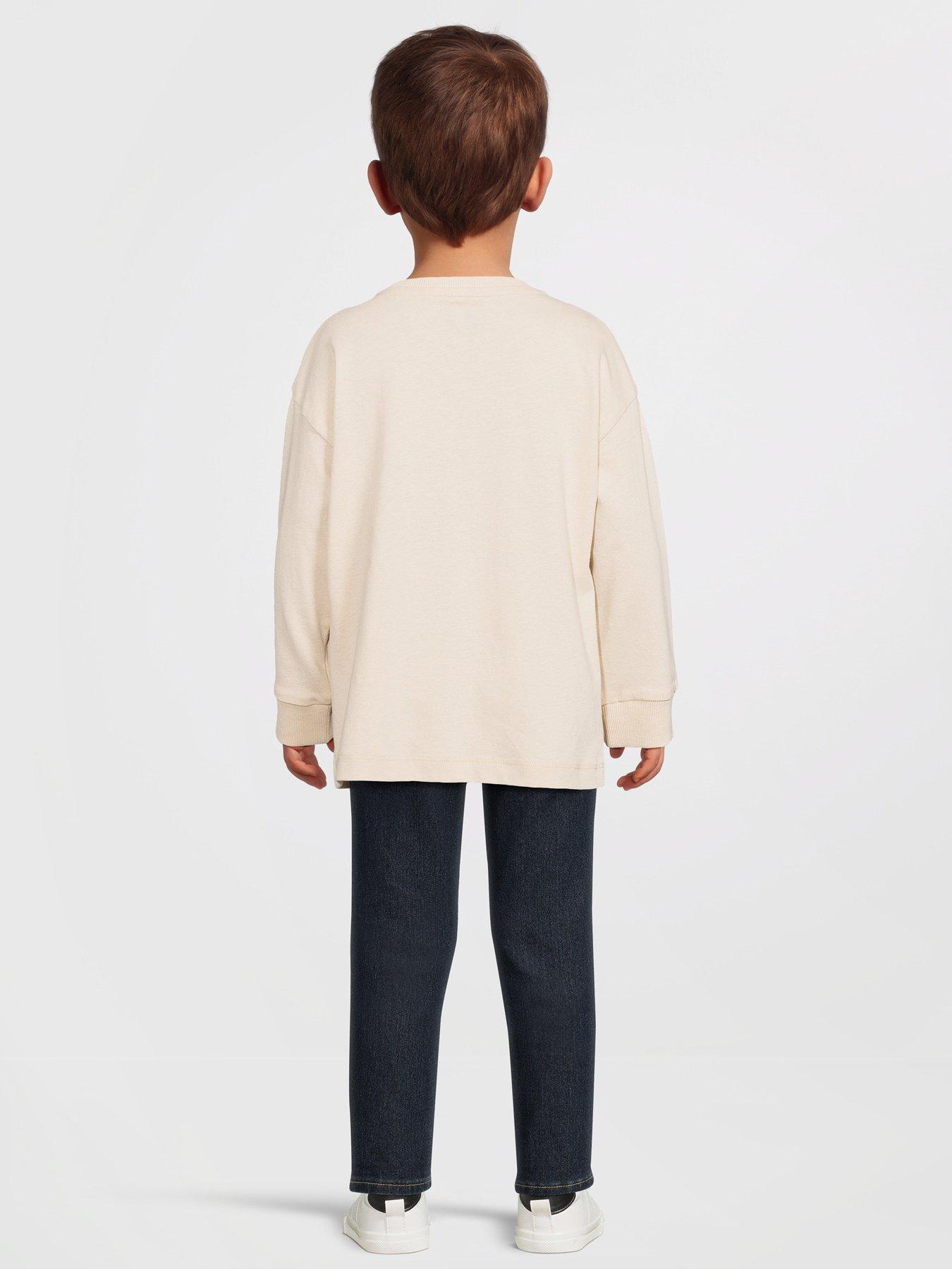 Image 2 of 5 of Mini V by Very Mini V By Very Boys Long Sleeve Tractor Tshirt - Stone&nbsp;Beige