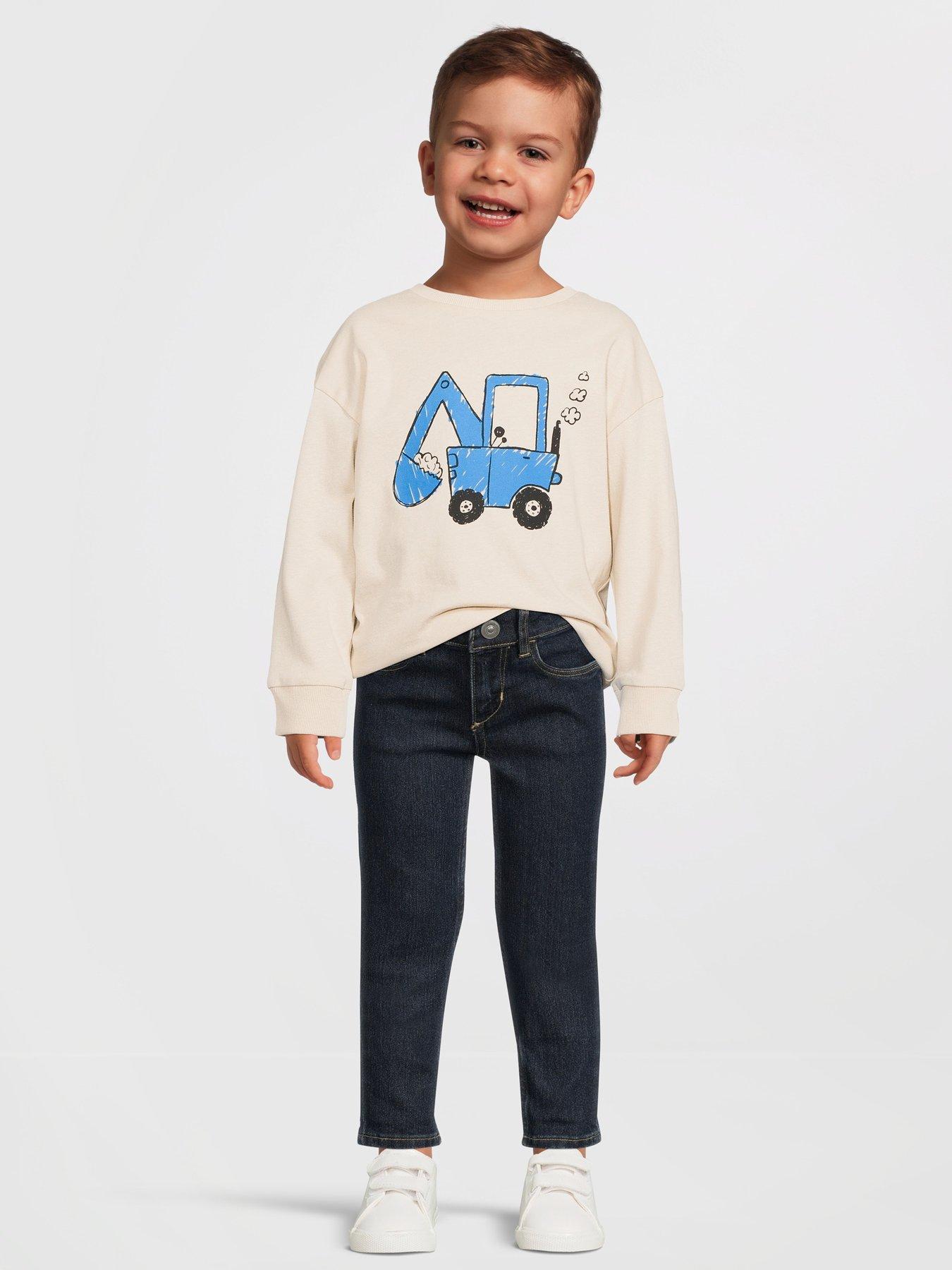 Image 3 of 5 of Mini V by Very Mini V By Very Boys Long Sleeve Tractor Tshirt - Stone&nbsp;Beige