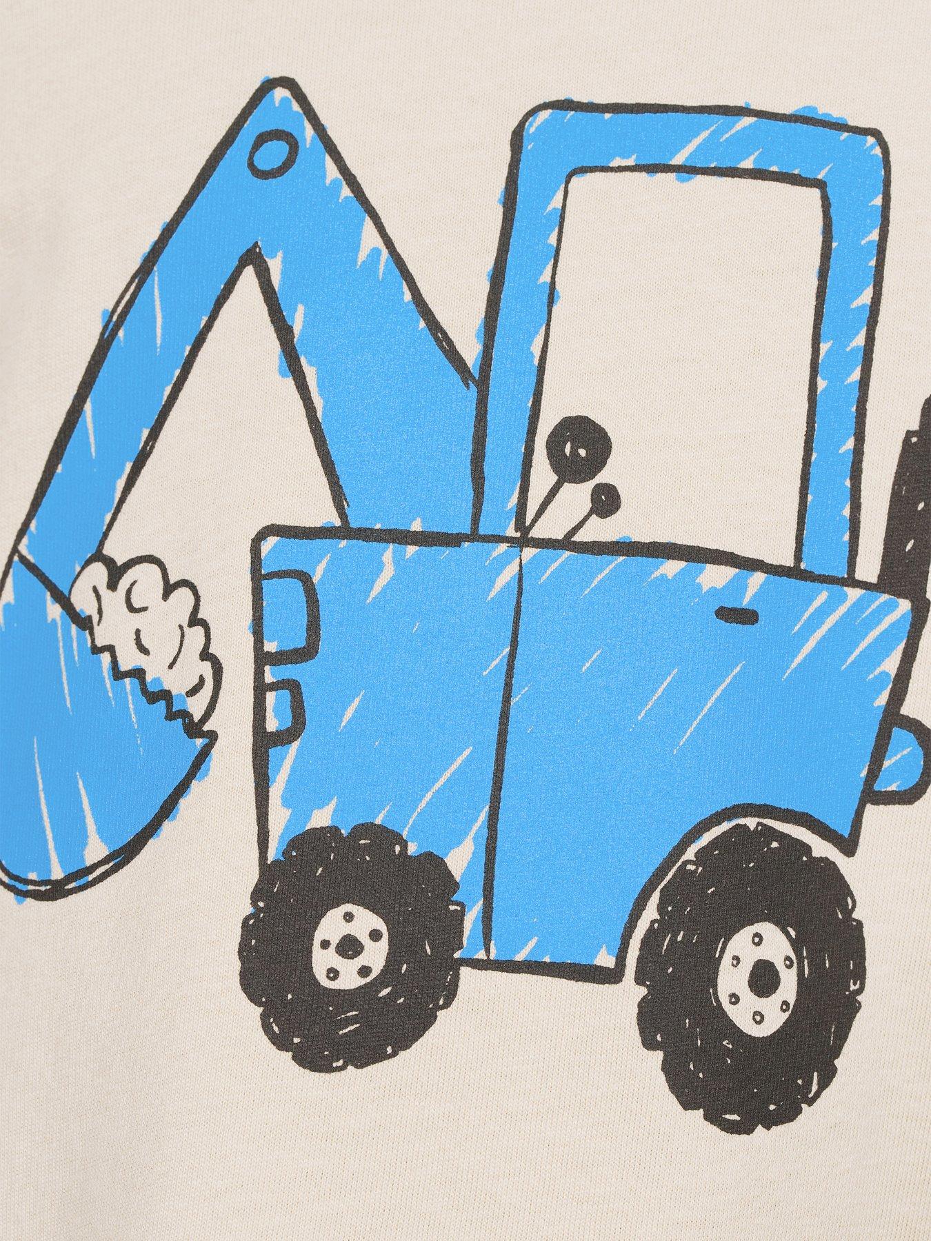 Image 4 of 5 of Mini V by Very Mini V By Very Boys Long Sleeve Tractor Tshirt - Stone&nbsp;Beige