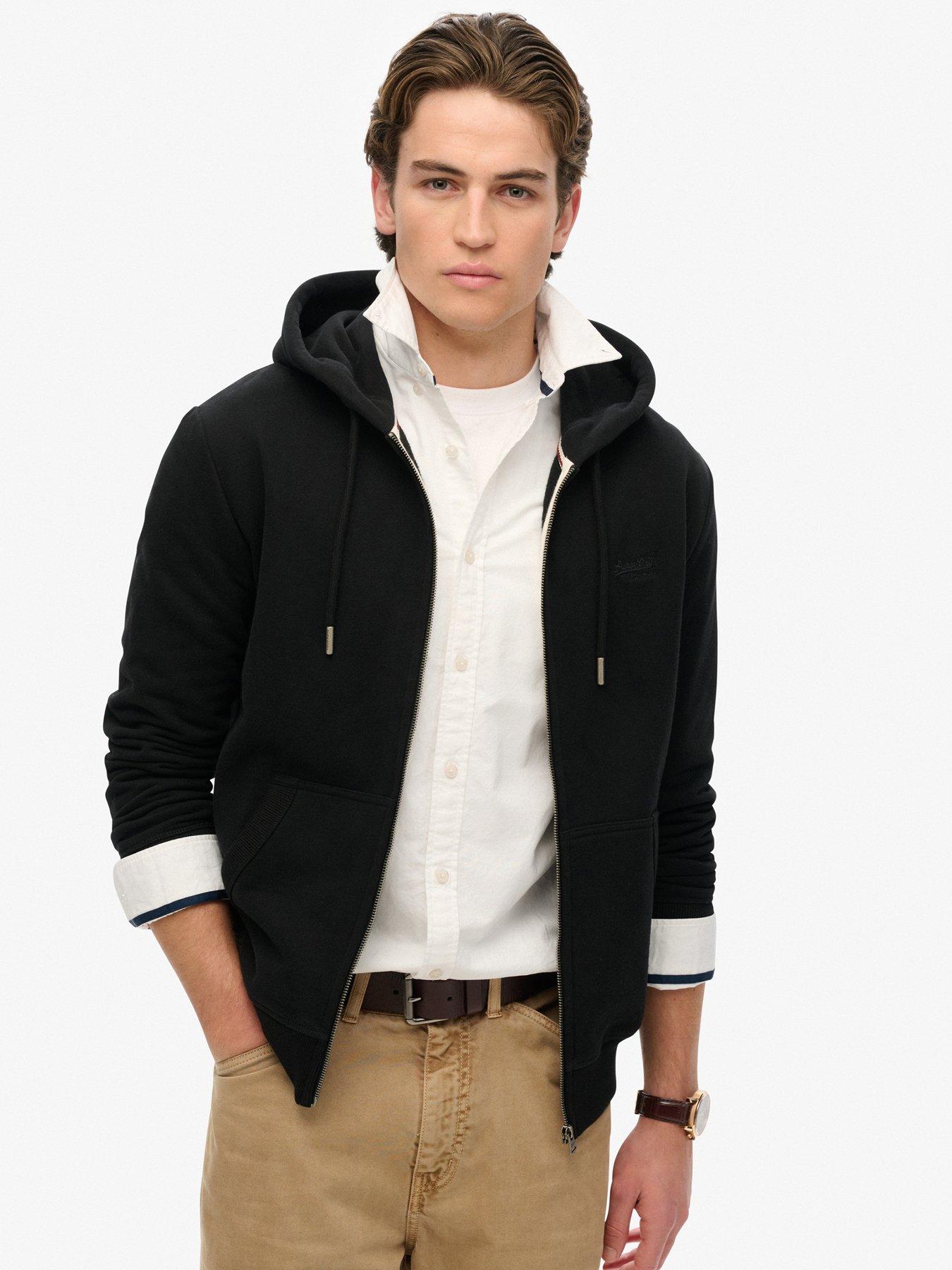 Image 1 of 6 of Superdry Essential Logo Zip Hoodie - Black