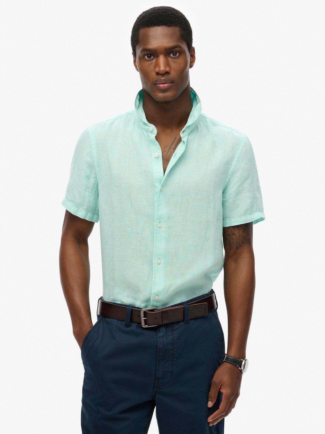 Image of Superdry Vacation Linen Short Sleeve Shirt - Green