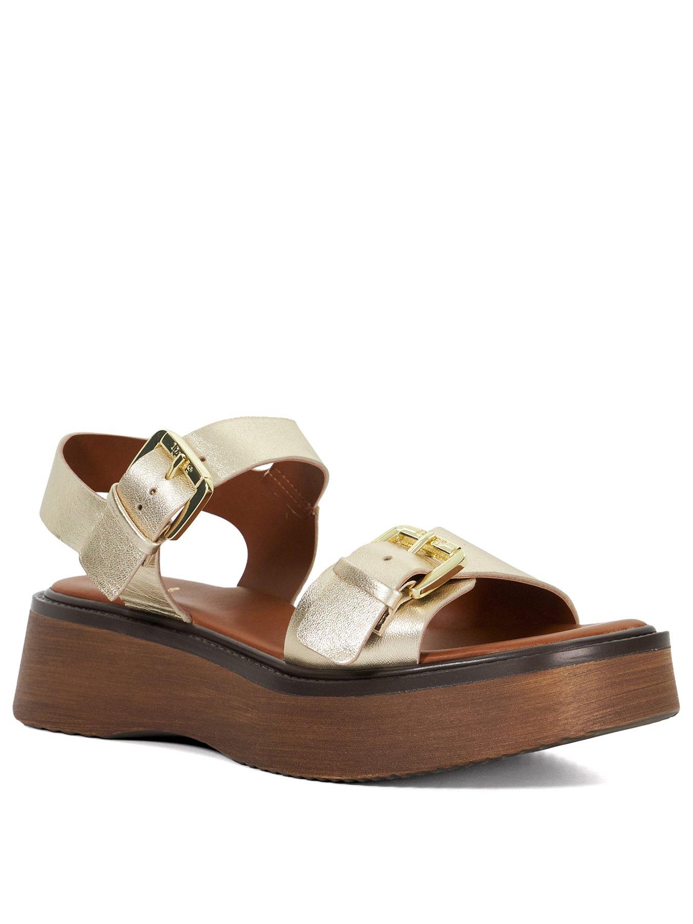 Image 2 of 5 of Dune London Luno Casual Flatform Sandals - Gold