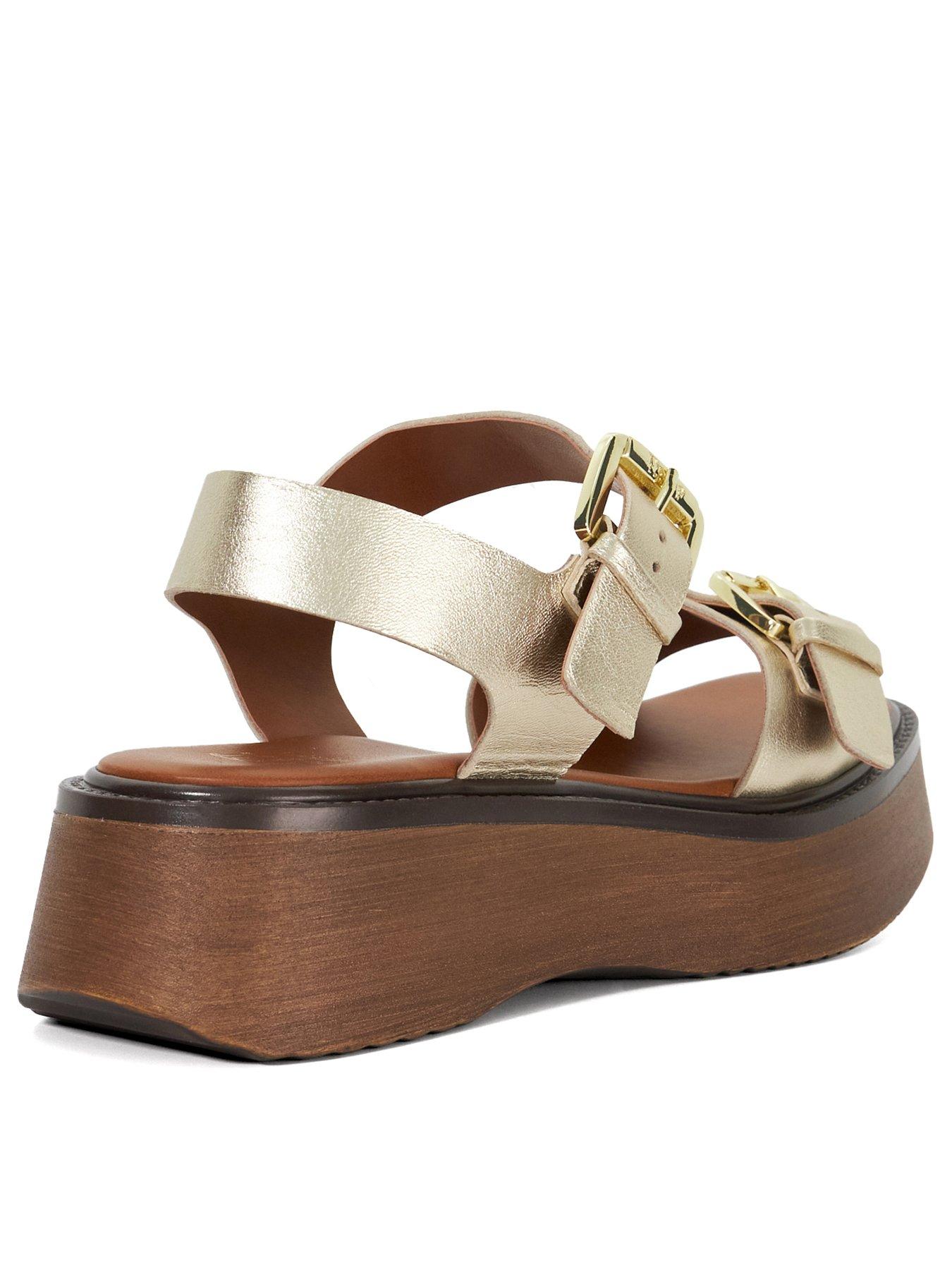 Image 3 of 5 of Dune London Luno Casual Flatform Sandals - Gold