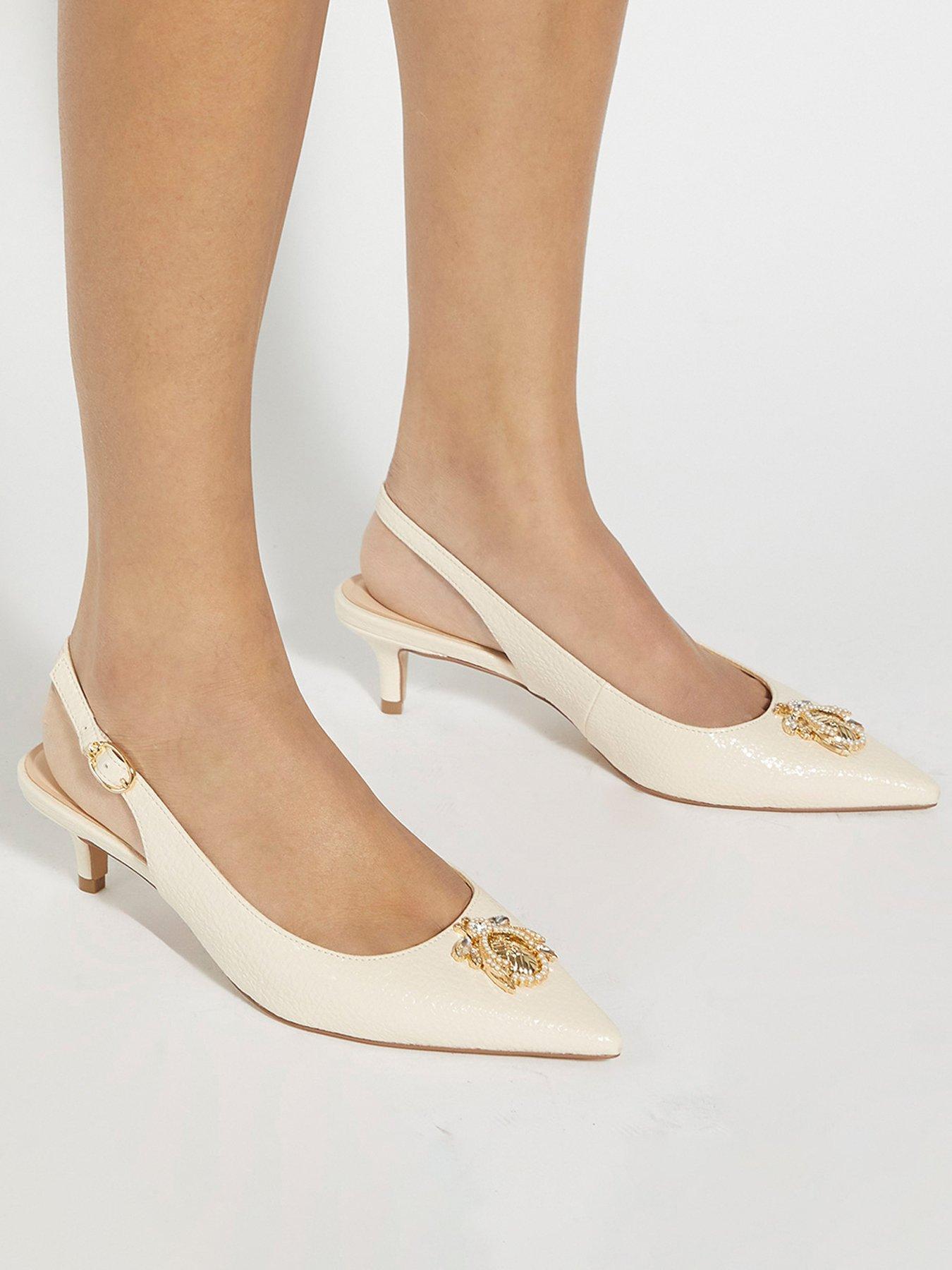 Image 6 of 6 of Dune London Context Slingback Bug Detail Shoe - Ecru