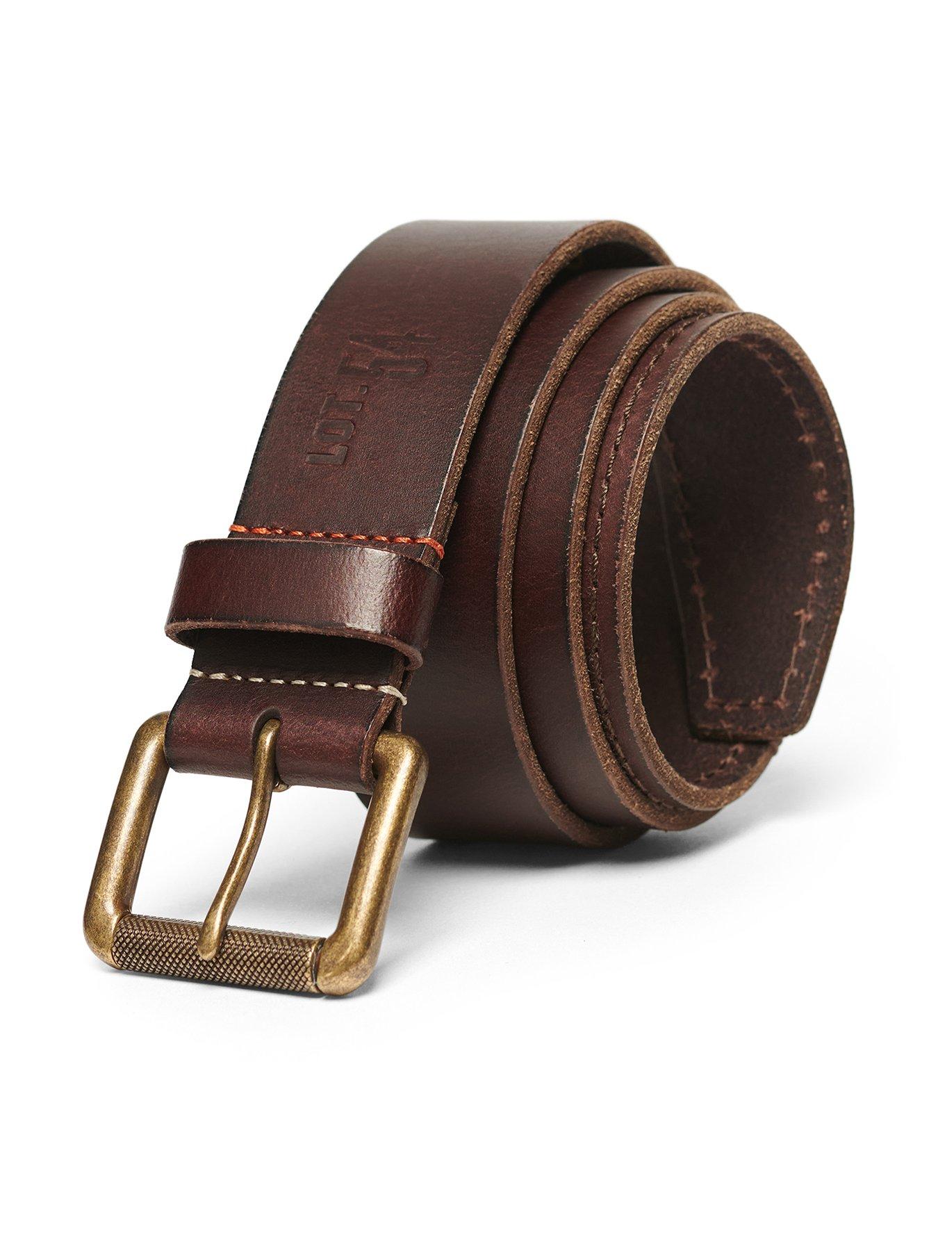 Image 1 of 4 of Superdry Superdry Badgeman Leather Belt -Brown