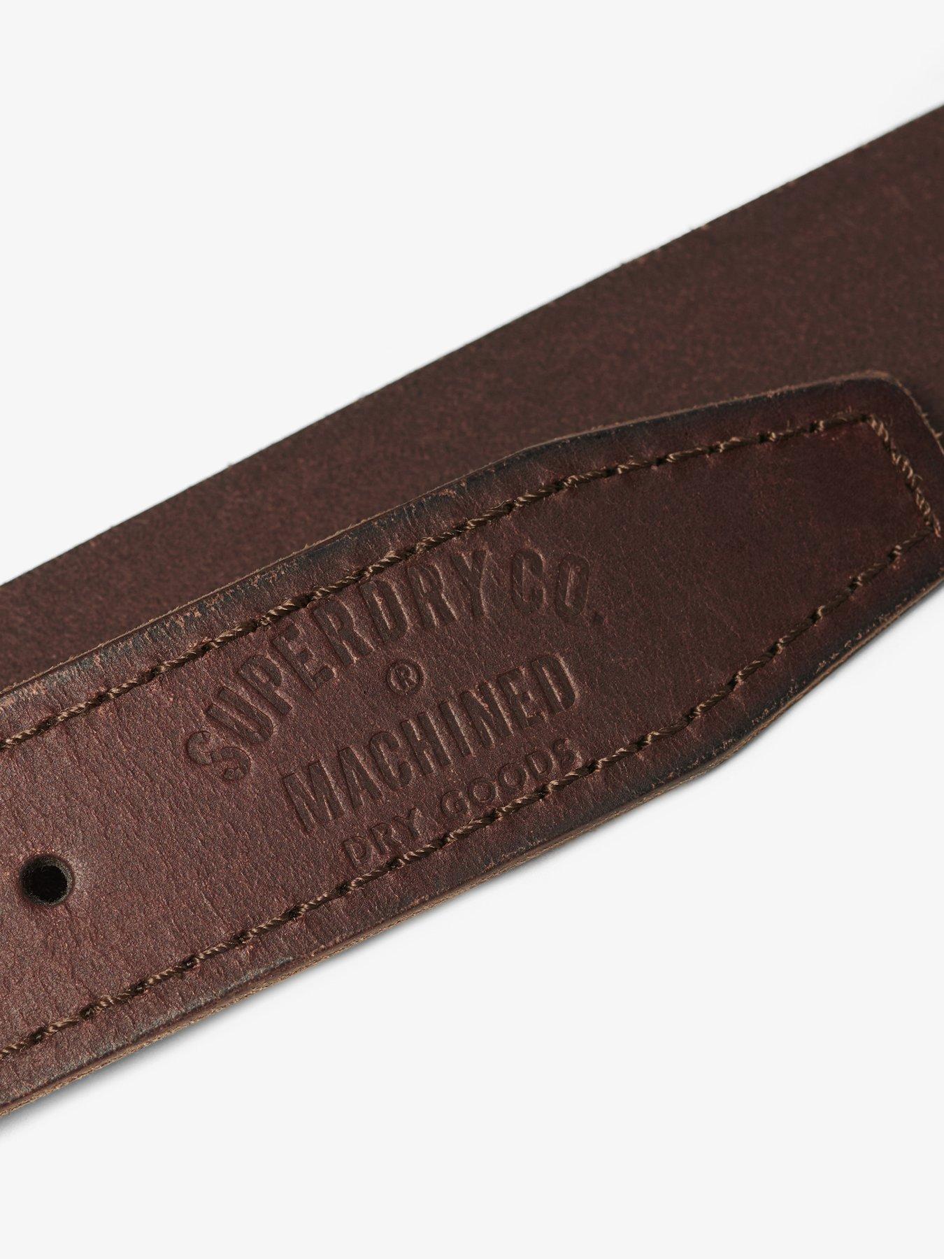 Image 4 of 4 of Superdry Superdry Badgeman Leather Belt -Brown