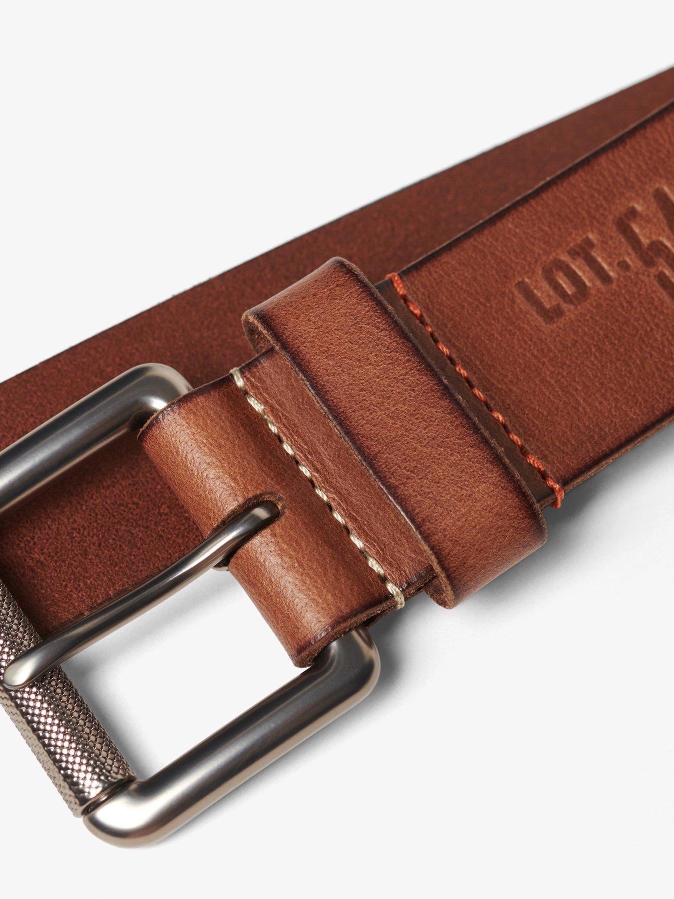 Image 3 of 4 of Superdry Superdry Badgeman Leather Belt -Brown