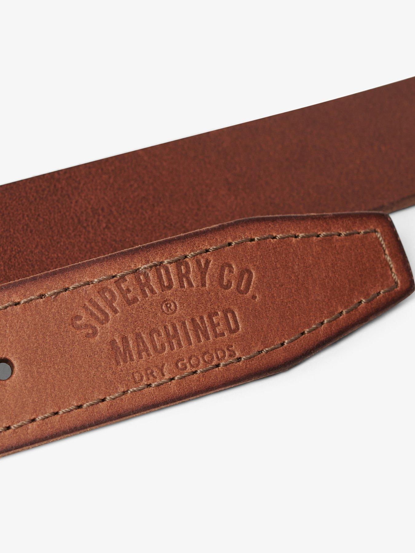 Image 4 of 4 of Superdry Superdry Badgeman Leather Belt -Brown