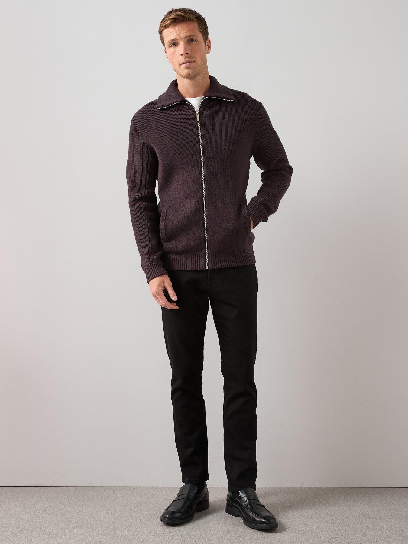 the-very-collection-chunky-soft-touch-zip-through-funnel-jumper-burgundyback