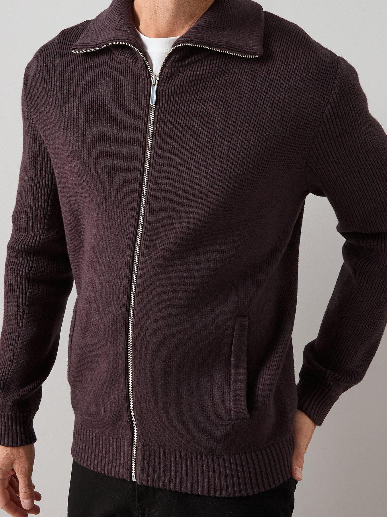 the-very-collection-chunky-soft-touch-zip-through-funnel-jumper-burgundydetail